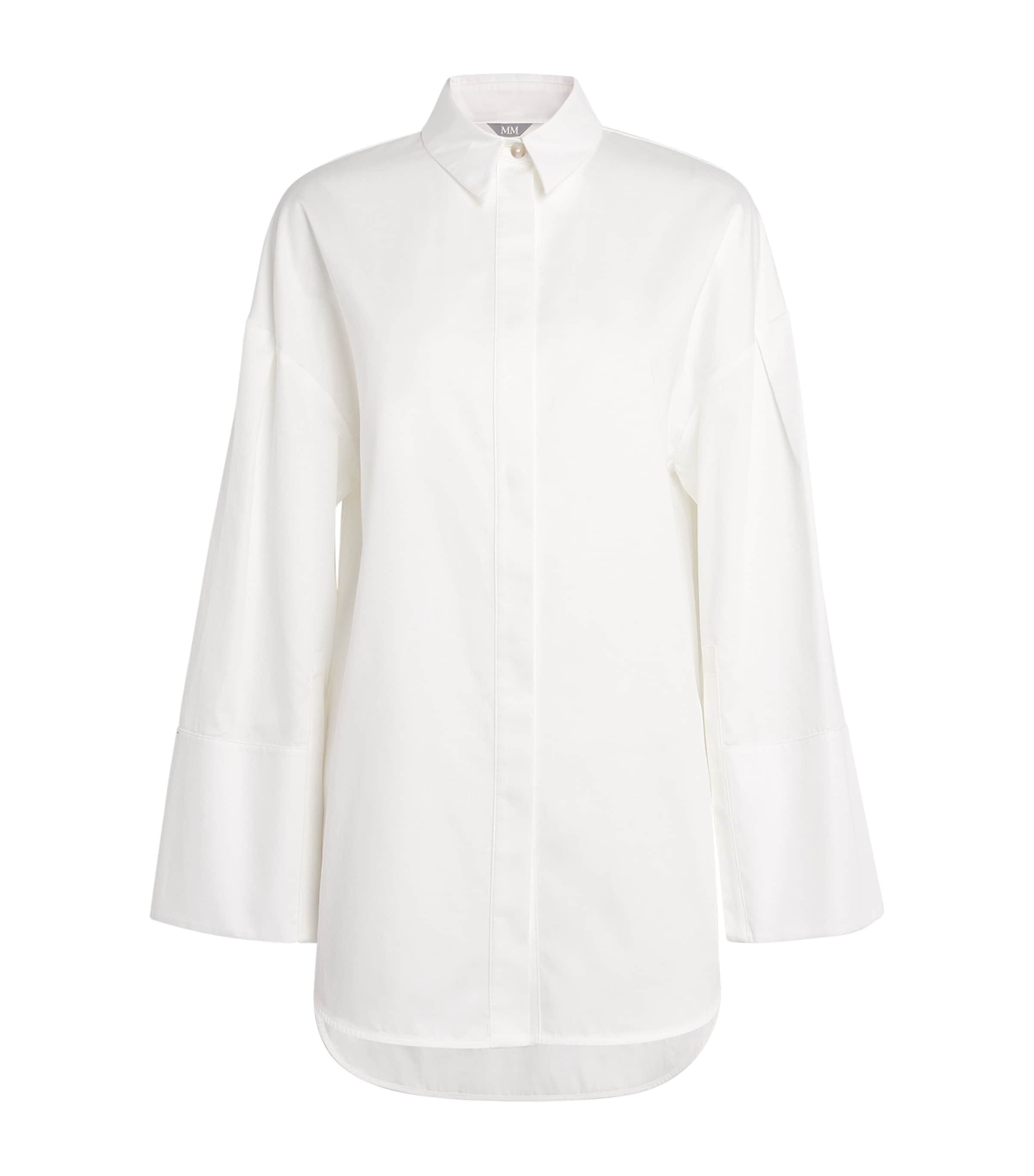 Shop Mm Max Mara Cotton Shirt In White