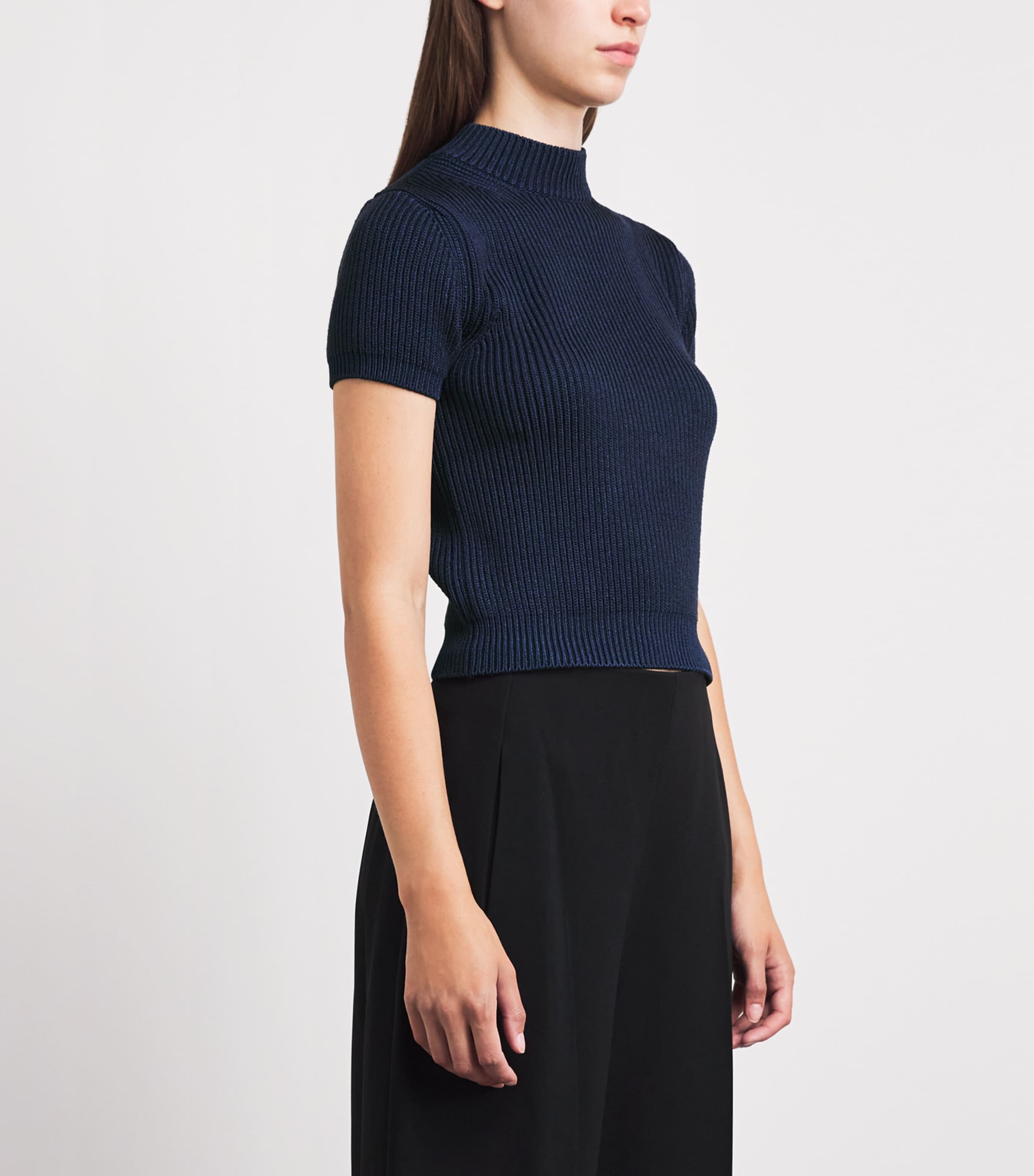 FFORME Womens Short-Sleeve Katia Sweater Dark Navy Image 4