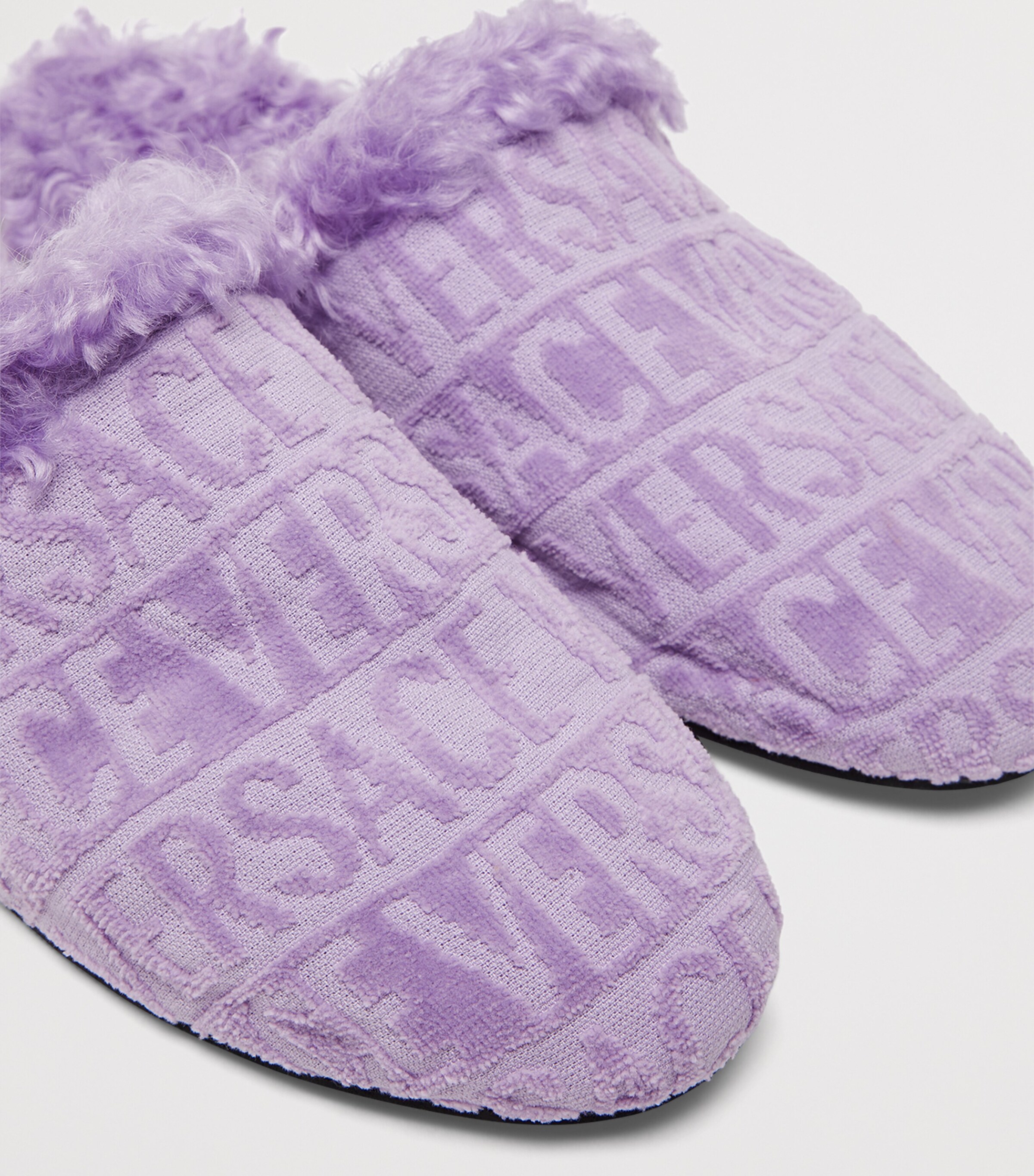 Faux Fur Monogram Slippers CAMEL Image 3