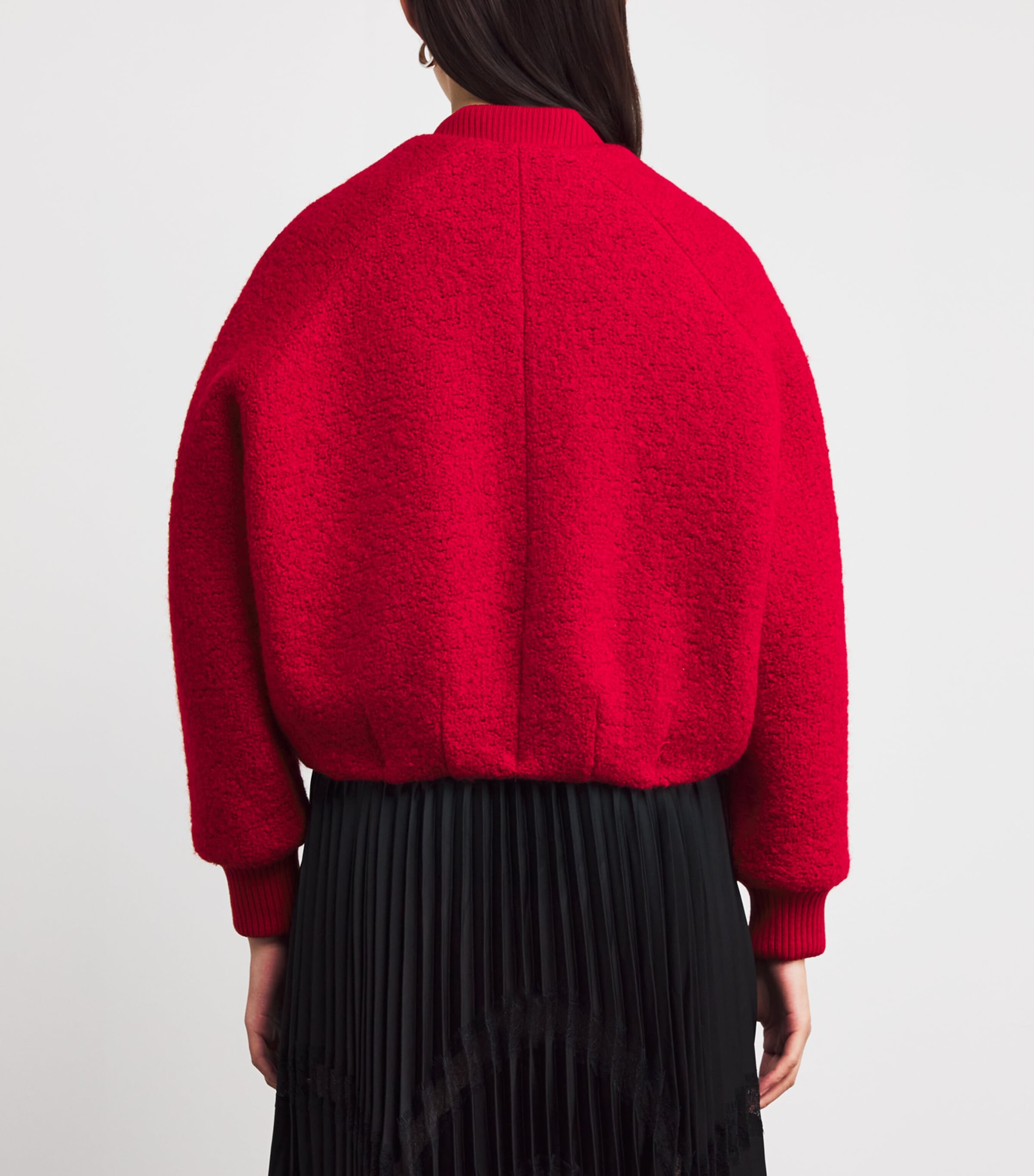 Virgin Wool-Blend Bomber Jacket RED Image 4
