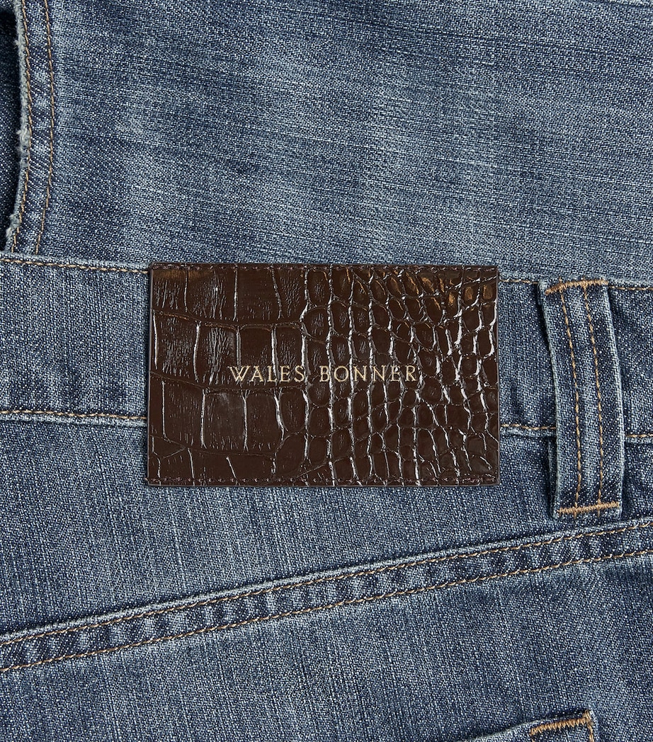 Frayed-Hem Straight Jeans BLUE VINTAGE WASH Image 5