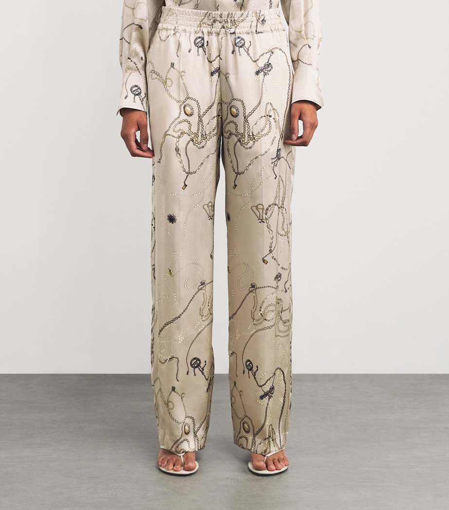 Silk Printed Trousers 9474 PUMICE Image 3