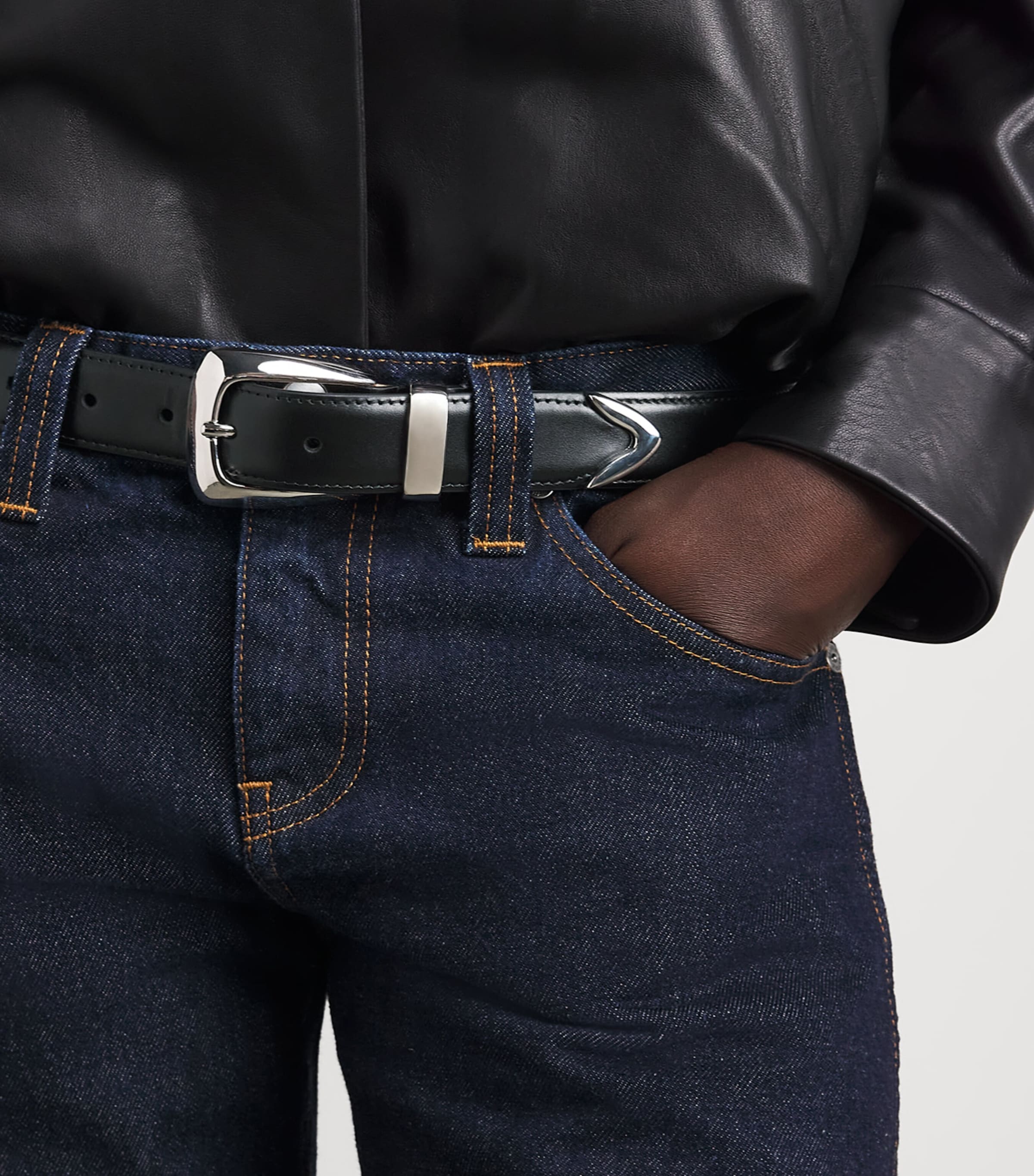 Khaite Leather Benny Belt Black Image 2