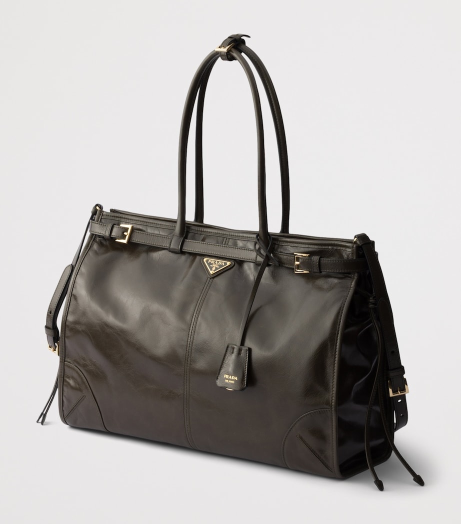 Prada Extra Large Leather Bonnie Shoulder Bag Green Image 3