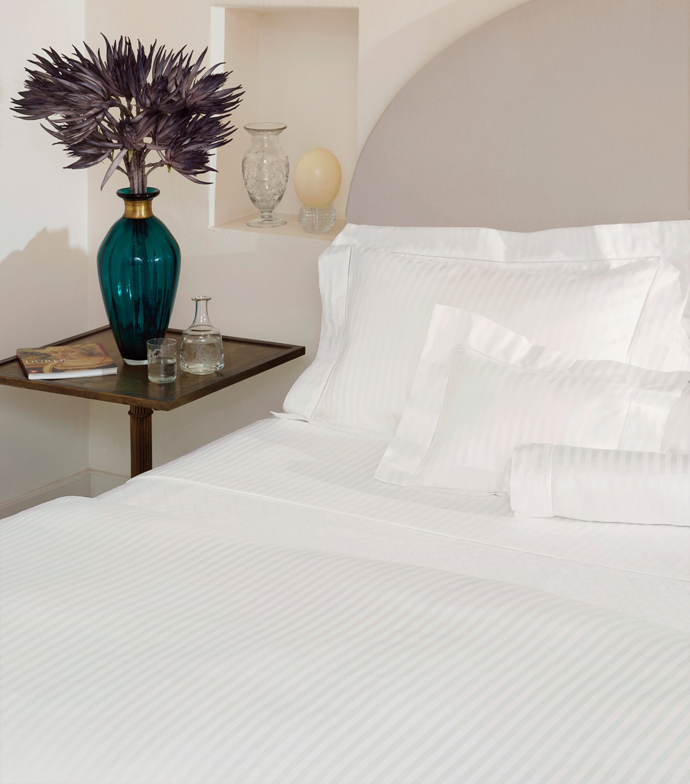 Pratesi Raso Rigato Pillowcase (50cm x 90cm) White Image 2