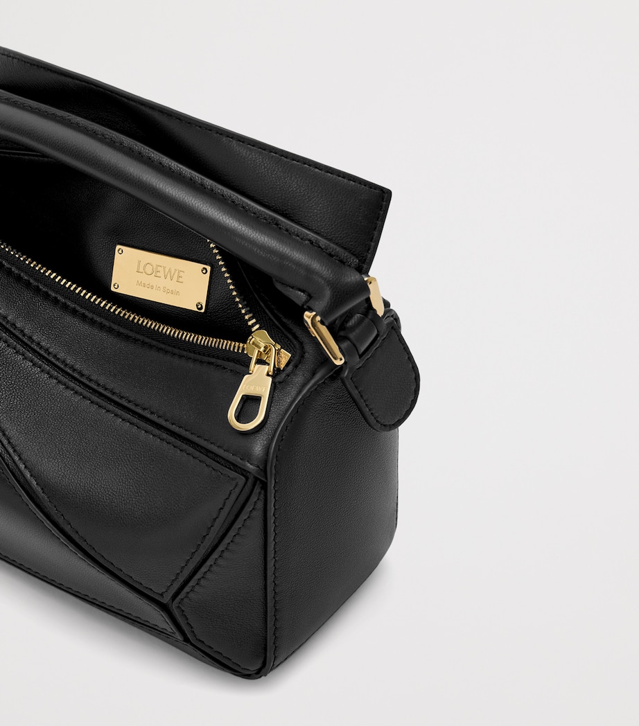 x Paula's Ibiza Mini Lambskin Puzzle Top-Handle Bag BLACK Image 8