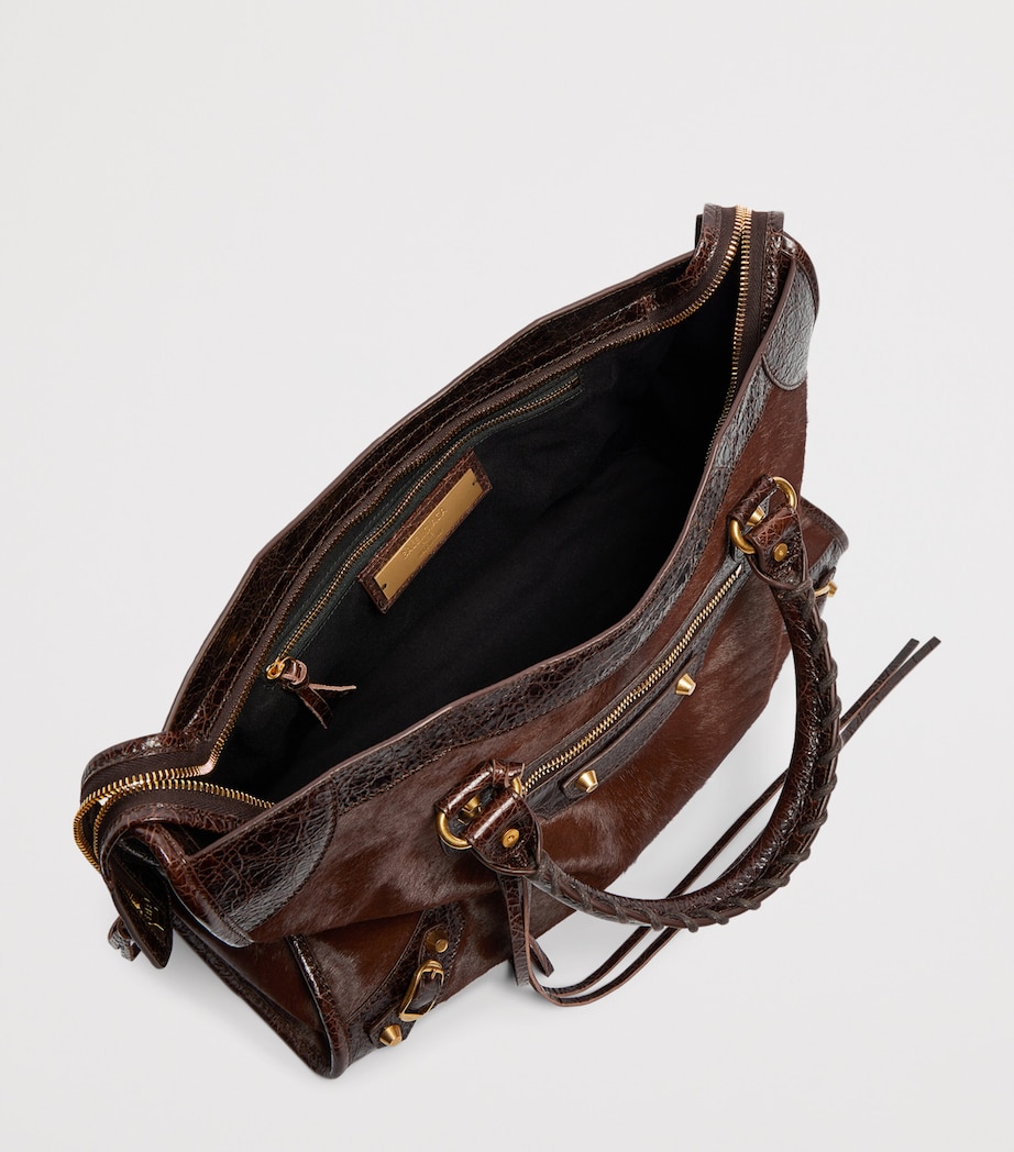 Balenciaga Medium Pony Hair Le City Top-Handle Bag Image 7