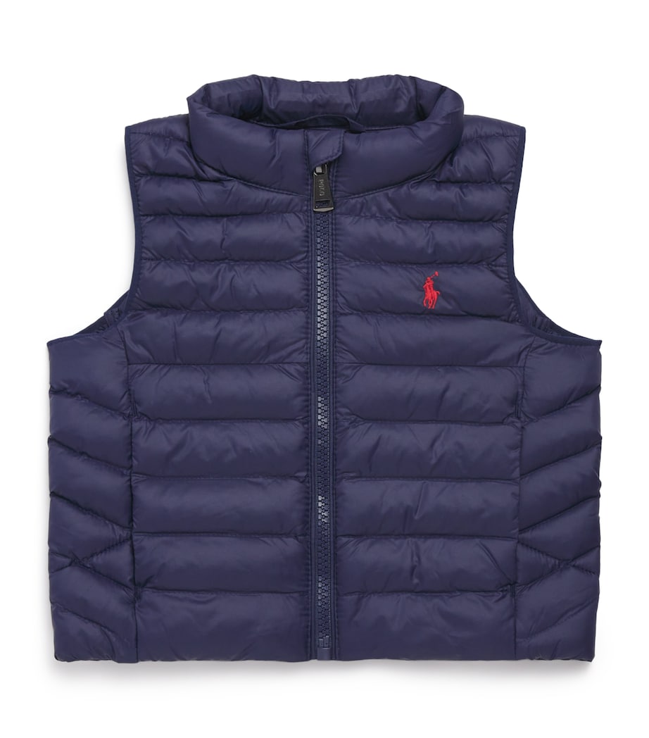 Quilted Polo Pony Gillet (9-24 Months) NAVY Image 1