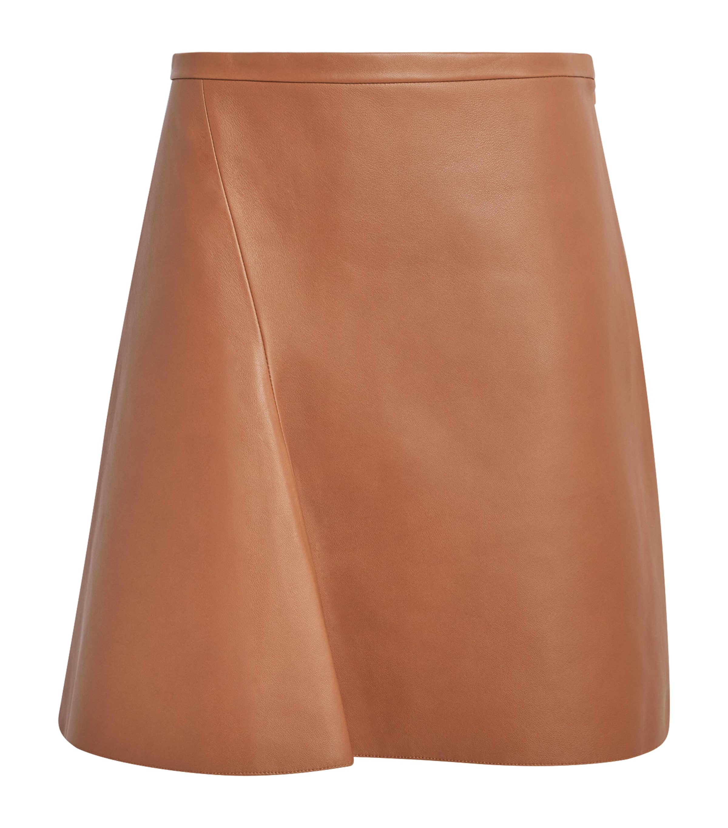 Theory Womens Lambskin Mini Skirt Zfd Bright Cognac Image 1