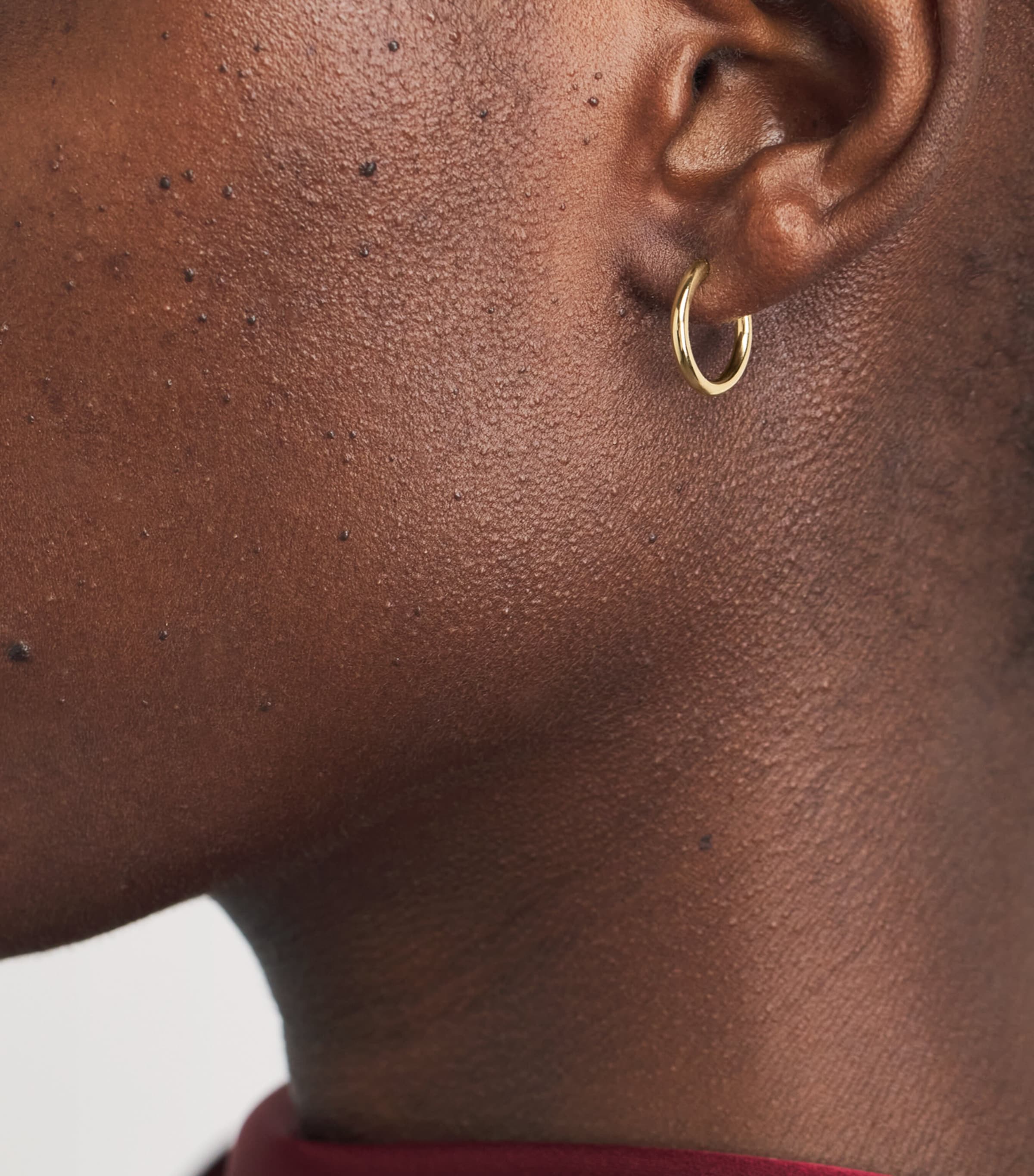 Harrods Small Yellow Gold Huggie Earrings Yellow Gold Image 2