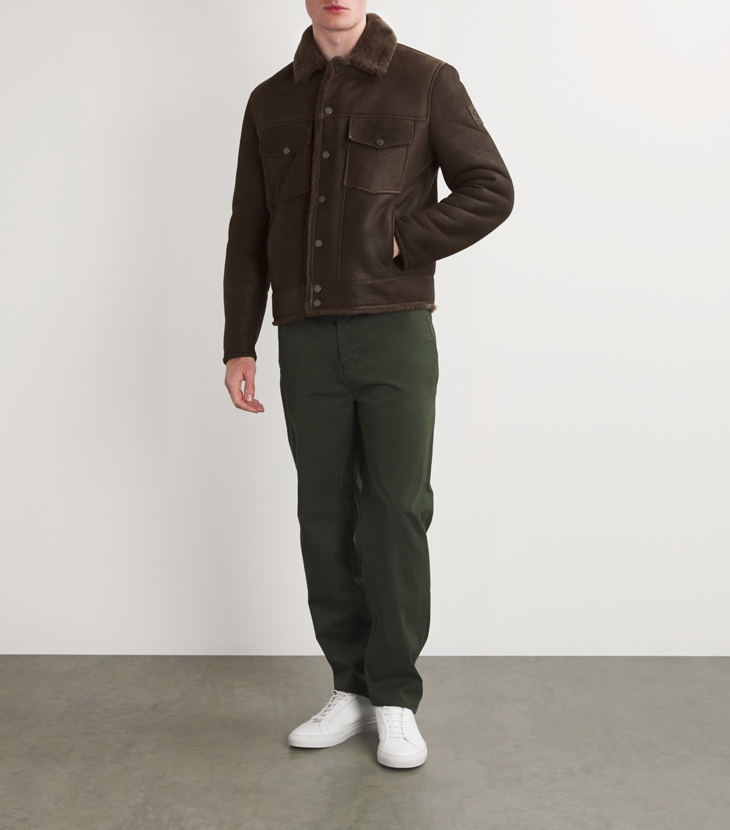 Belstaff Brown Merino Shearling Piston Jacket | Harrods US