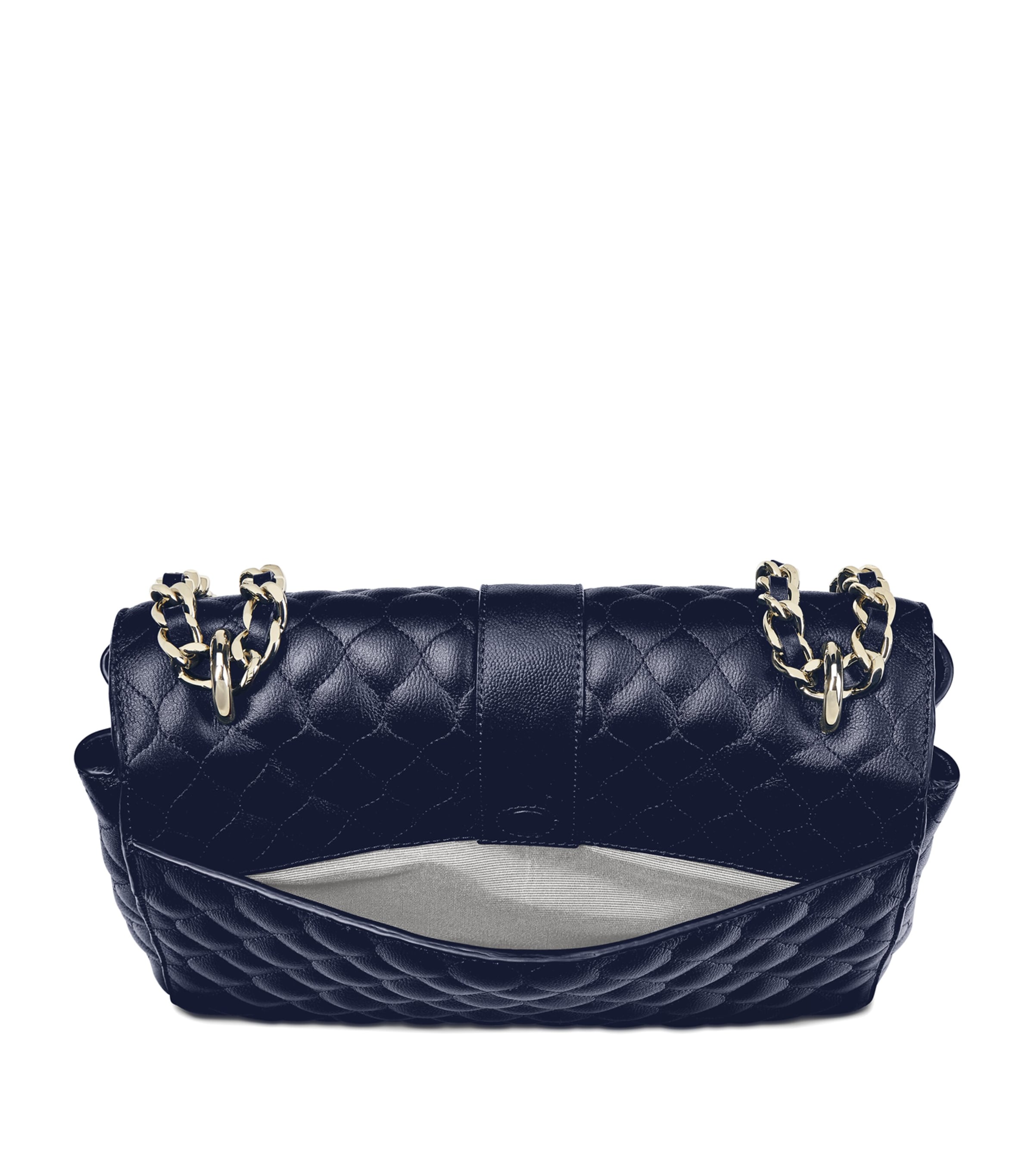 Aspinal Of London Large Leather Lottie Cross-Body Bag Navy Image 3
