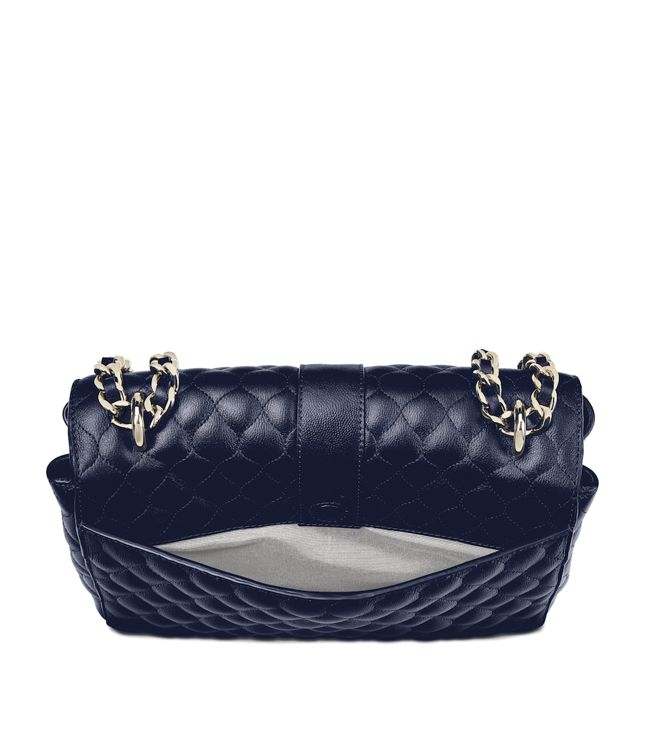 Aspinal Of London Large Leather Lottie Cross-Body Bag Navy Image 3