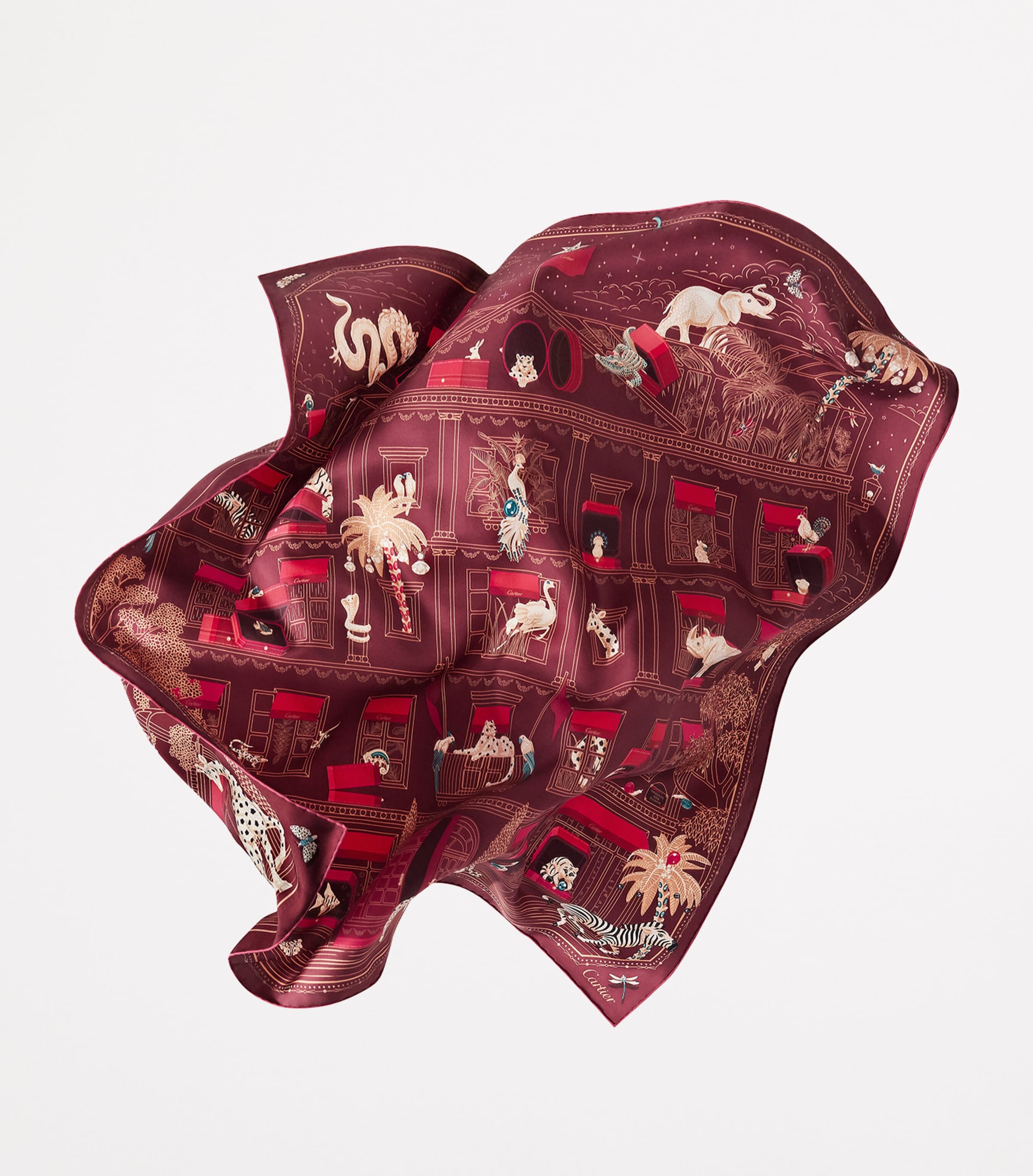 Silk Precious Address Scarf RED Image 2