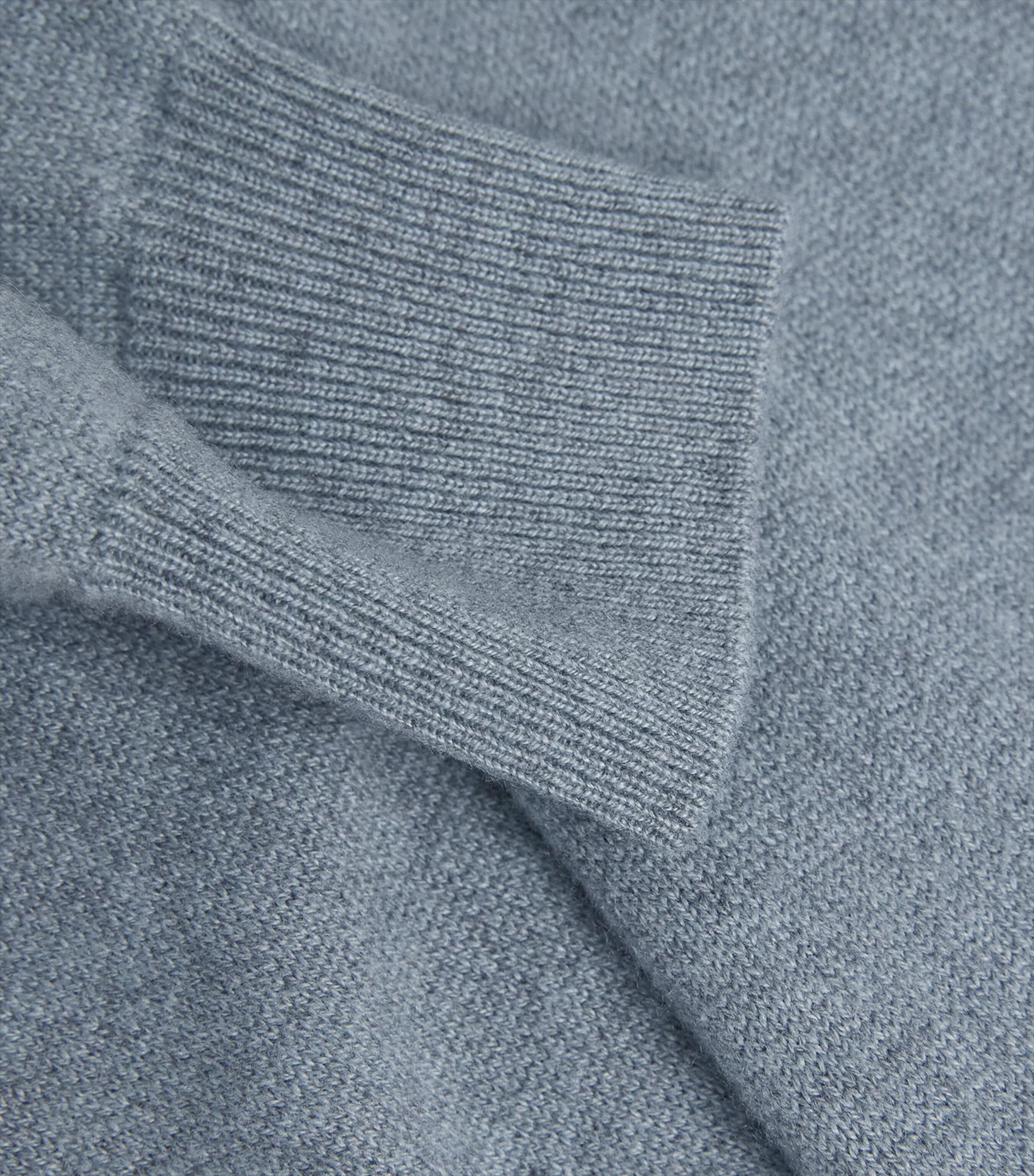 Colombo Mens Kid Cashmere Johnny Collar Sweater Light Blue Image 6