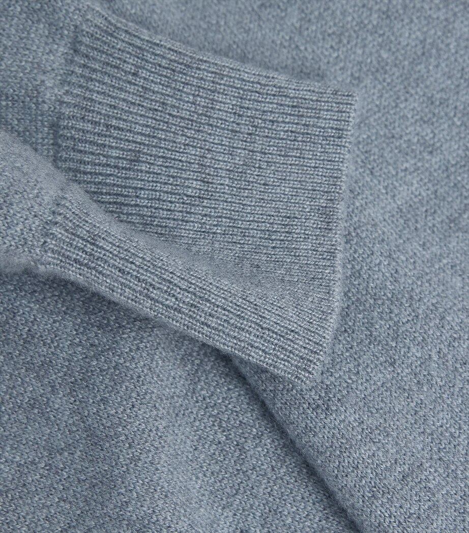 Colombo Mens Kid Cashmere Johnny Collar Sweater Light Blue Image 6