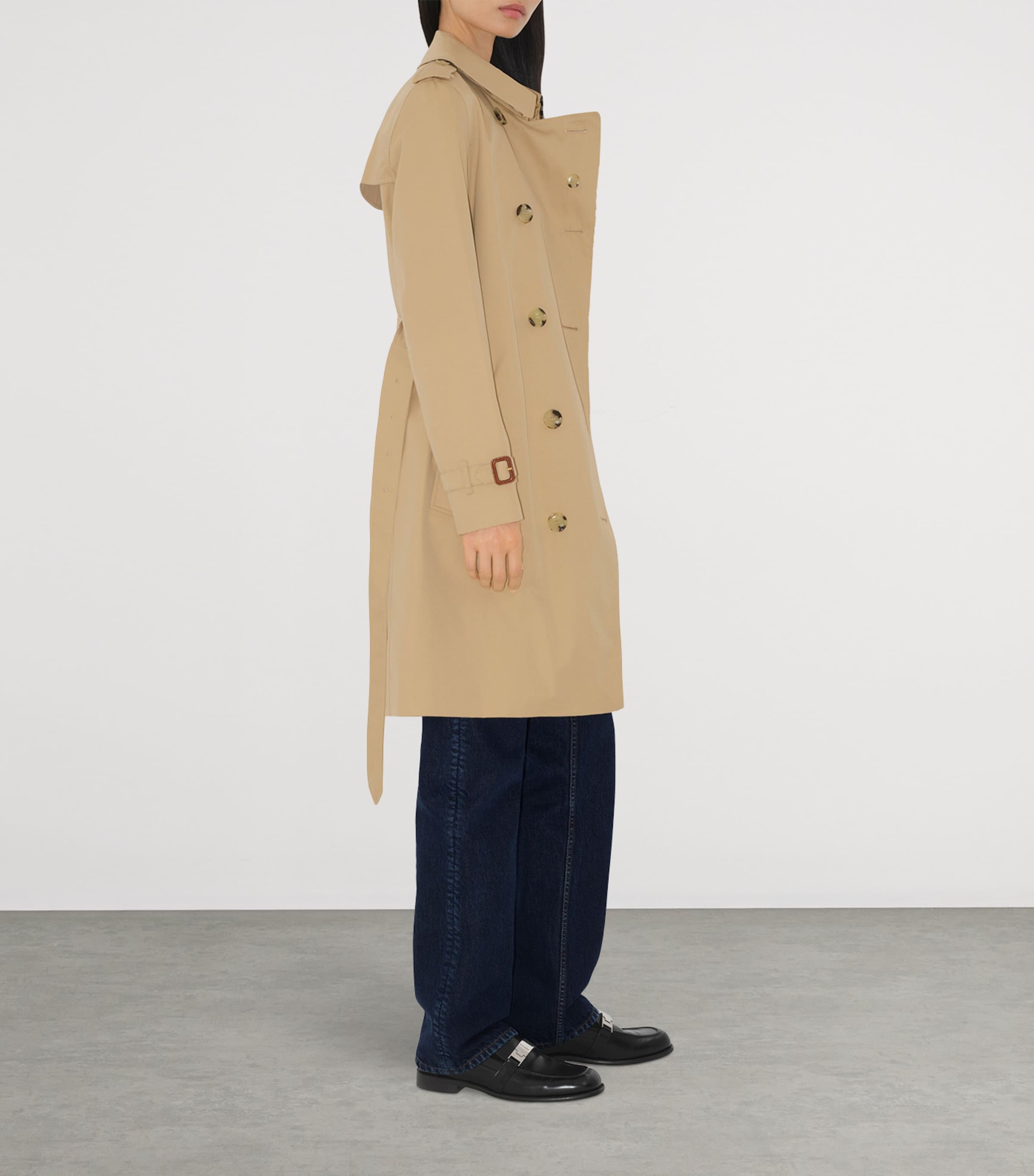 Gabardine Mid-Length Kensington Heritage Trench Coat HONEY Image 3