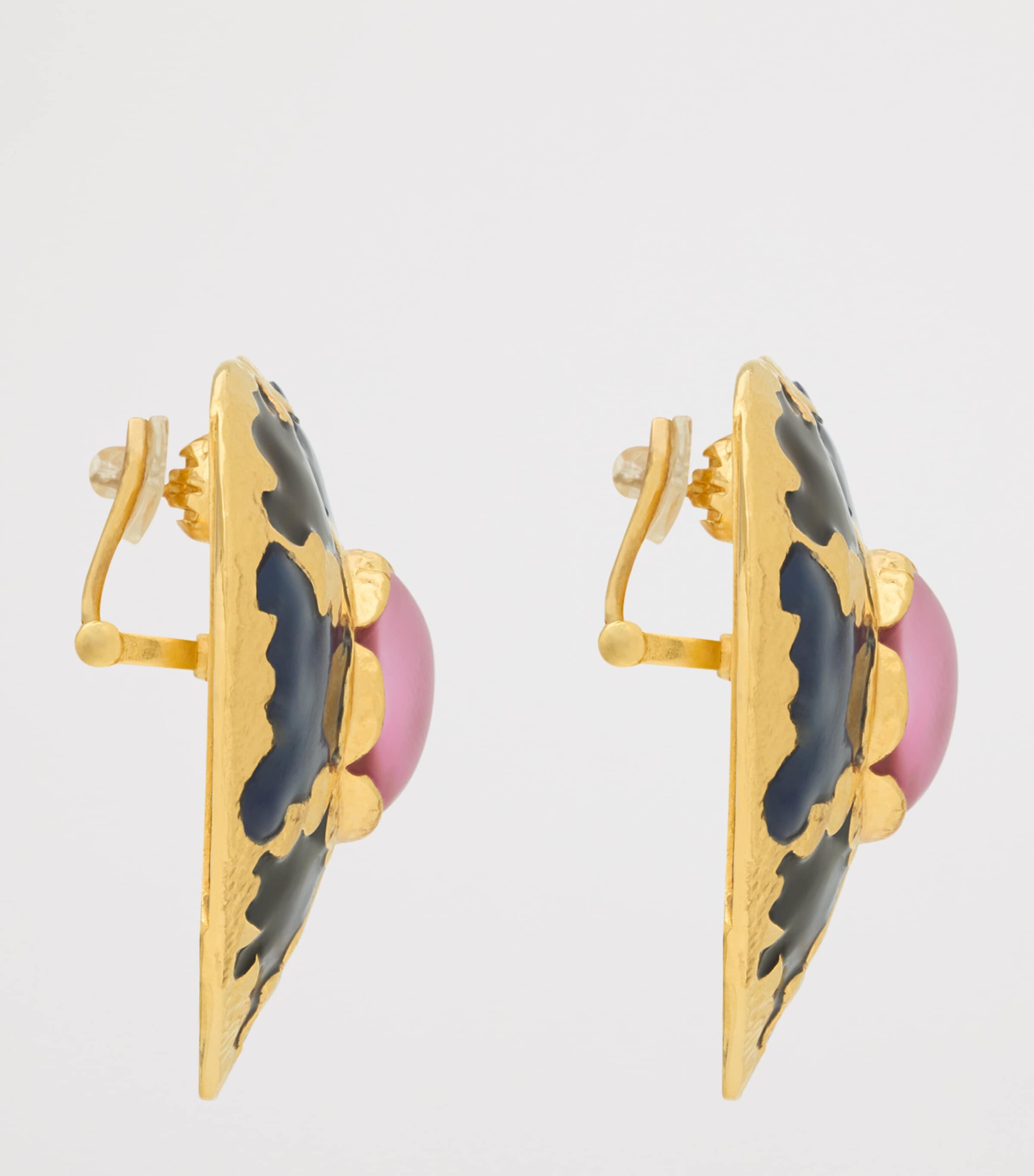 Saint Laurent Enamel Heart Clip-On Earrings Image 3