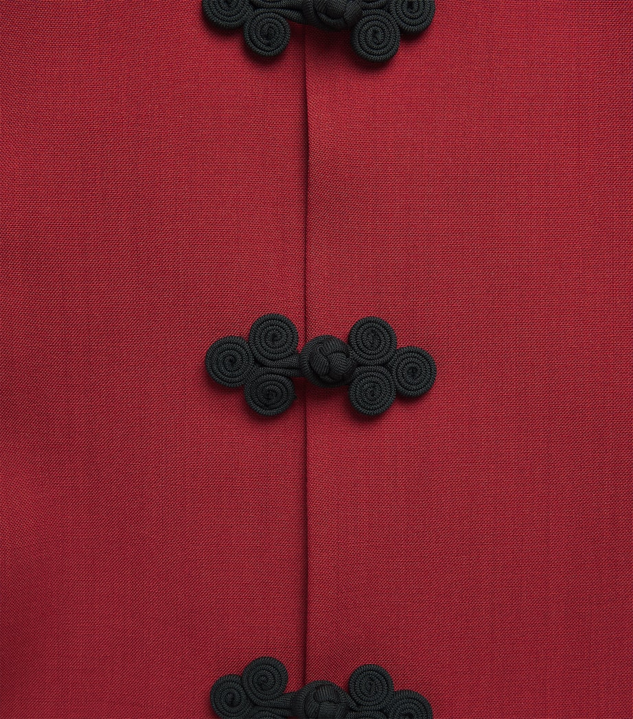 Róhe Womens Wool Pankou-Closure Jacket Carmine Image 6