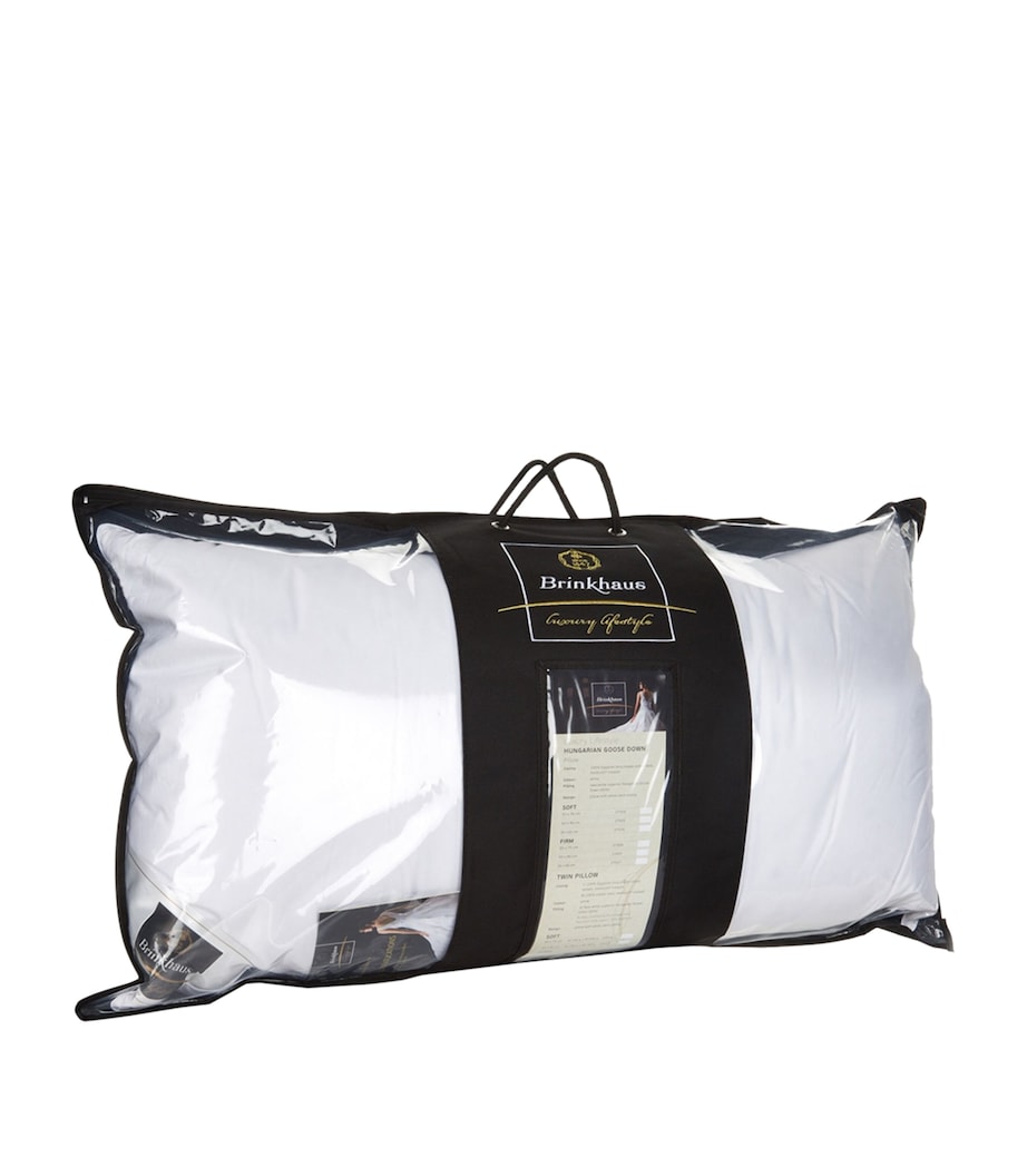 Hungarian Goose Down Oxford Pillow (50cm x 90cm) WHITE Image 1