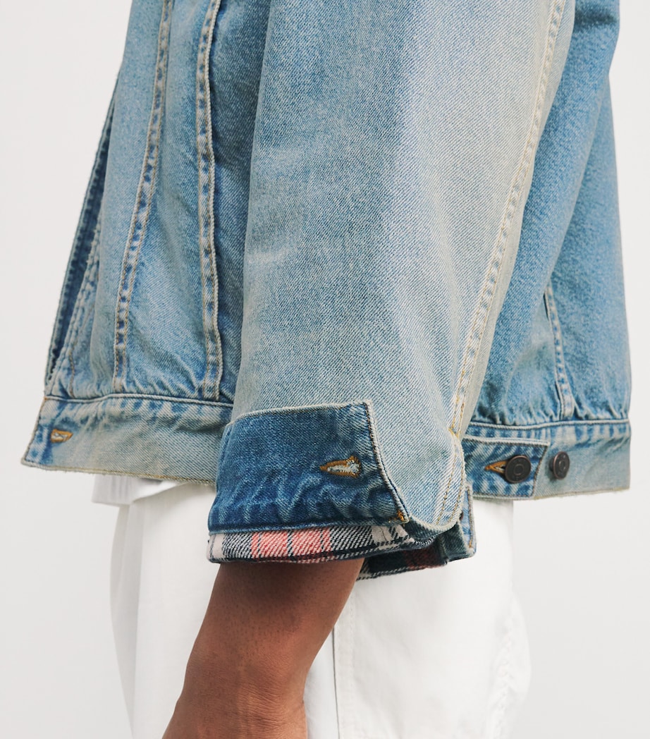 Joret Corduroy-Trim Denim Jacket LIGHT INDIGO Image 5