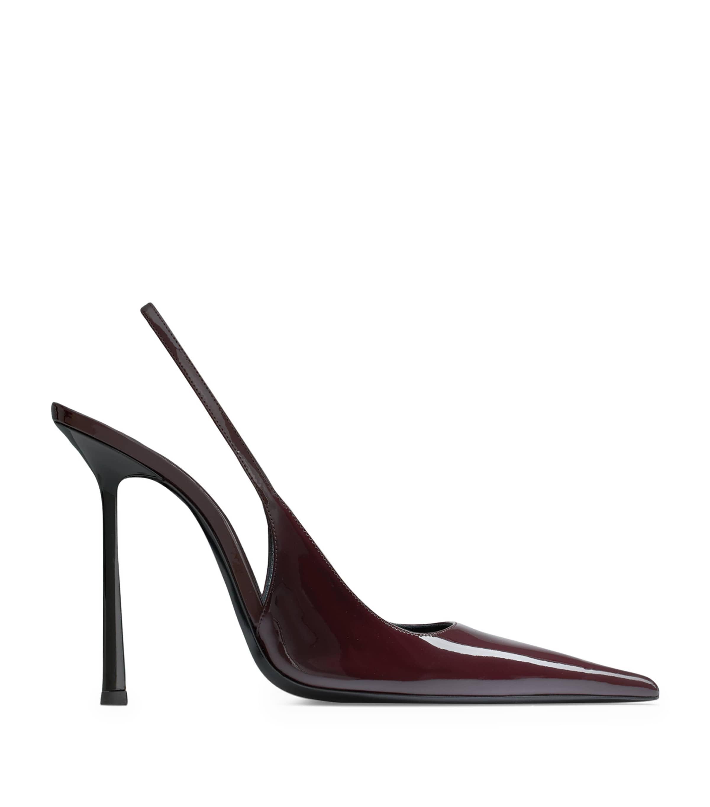 Saint Laurent Vendome Slingback Pumps In Patent Leather In Brown