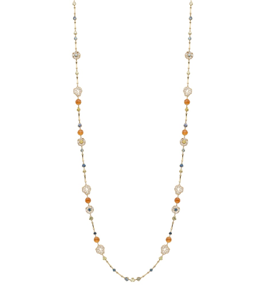 Boodles Yellow Gold, Diamond, Sapphire and Garnet The Palace Collection Queen Charlotte’s Cottage Necklace Gold Image 1