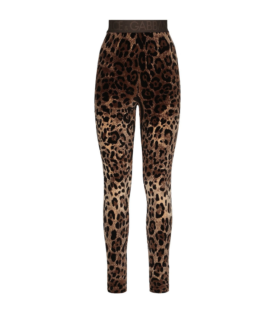Velvet Leopard Print Leggings S8350-JACQU Image 1