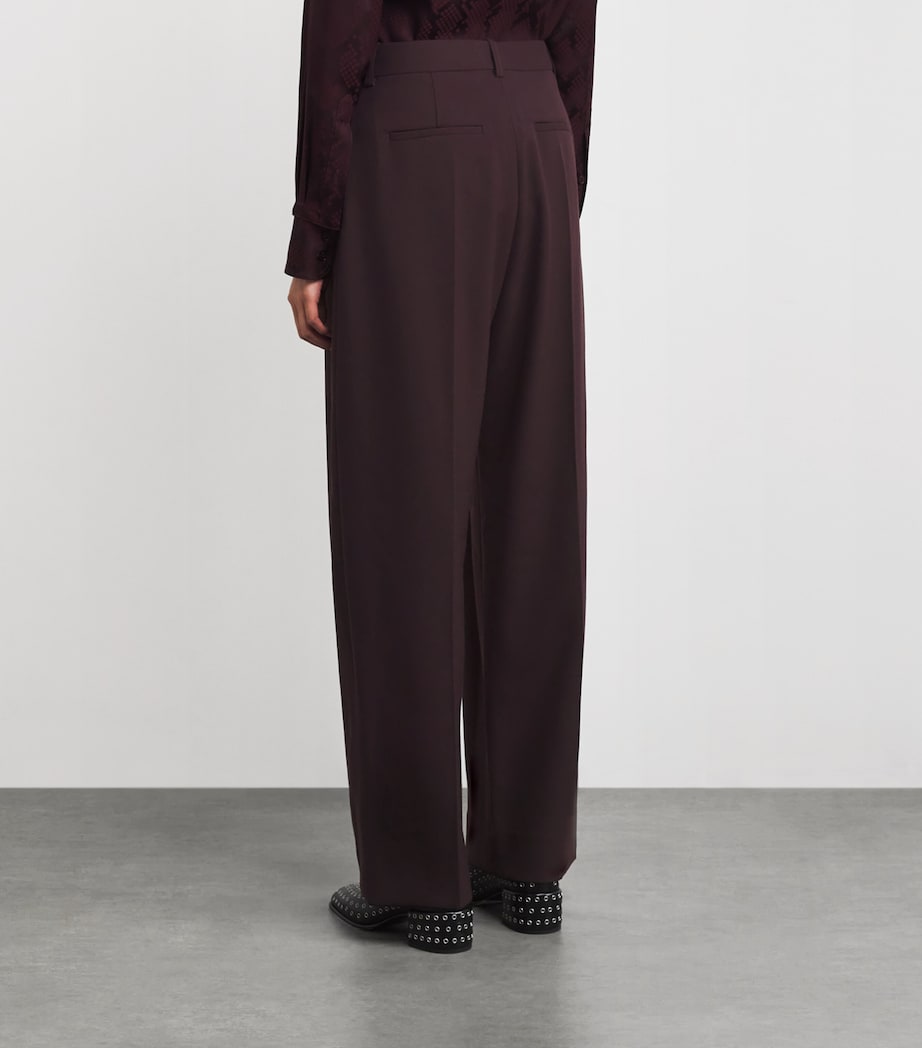 Pleated Wide-Leg Trousers 8849 DEEP MAHOGANY Image 4