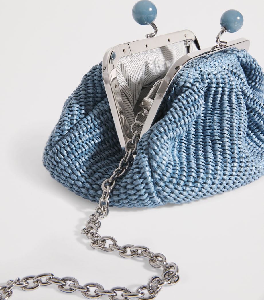 Small Raffia-Effect Pasticcino Bag LIGHT BLUE Image 6