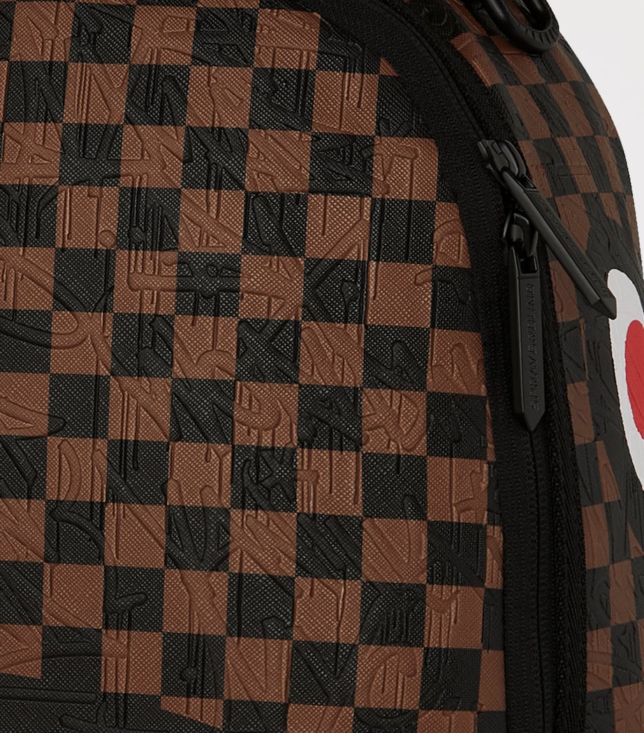 Embossed Check Backpack BROWN Image 6