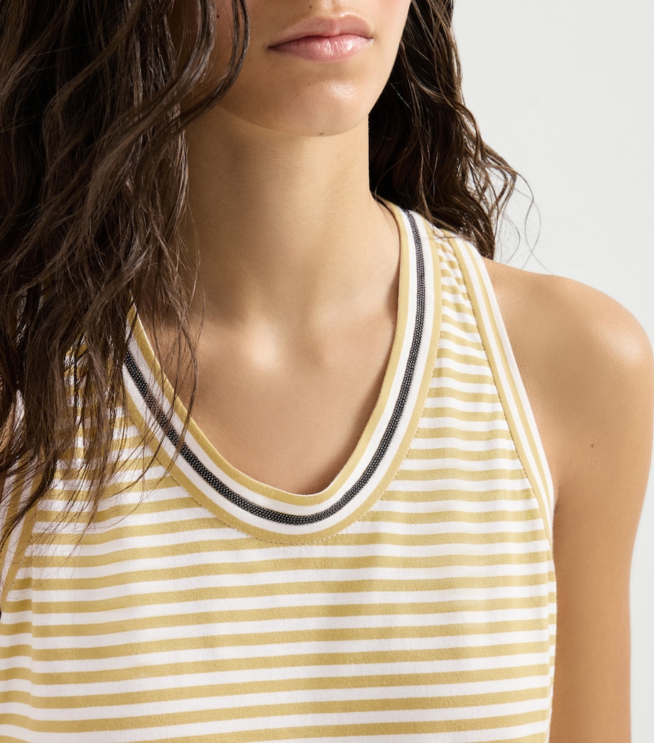 Brunello Cucinelli Womens Cotton Stripe Tank Top Image 6
