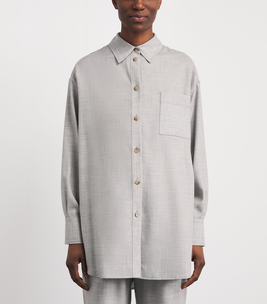Colombo Womens Cashmere Button-Up Shirt Grey Image 4