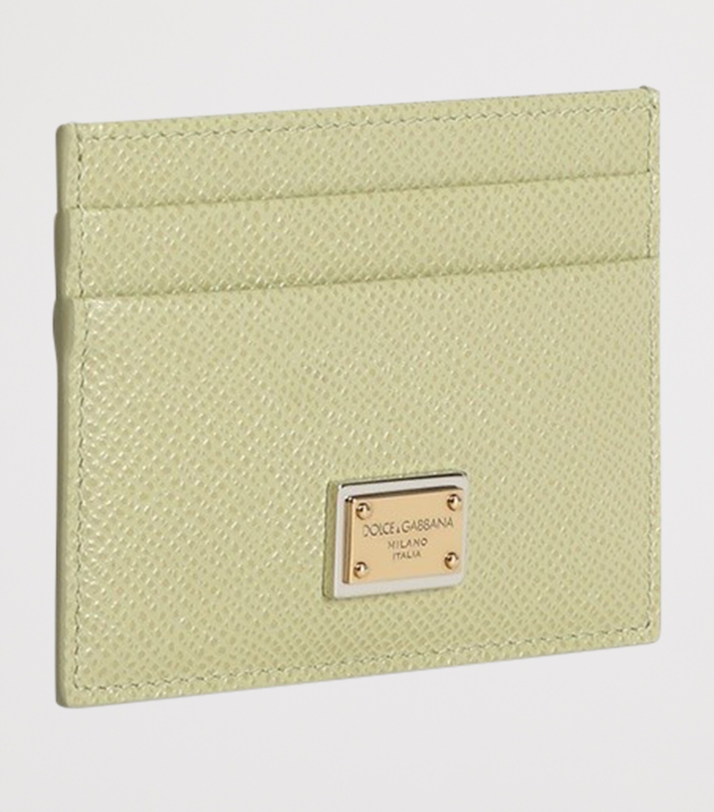 Dolce&Gabbana Leather Dauphine Card Holder Sage Gree Image 2