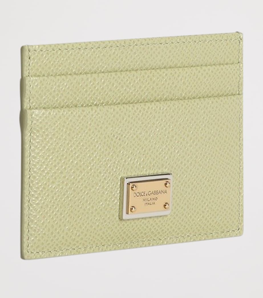 Dolce&Gabbana Leather Dauphine Card Holder Sage Gree Image 2