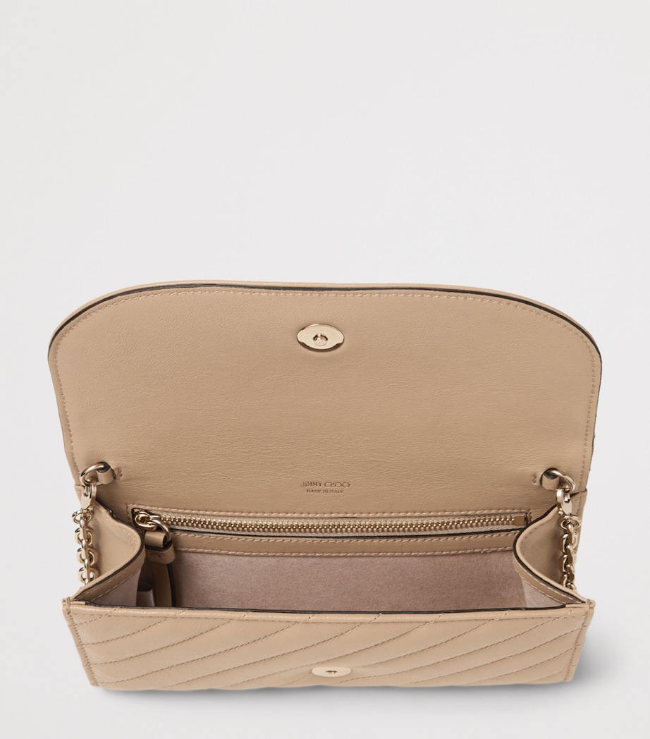 Curve Leather Chain Wallet CHAI/SHINY GOLD Image 4