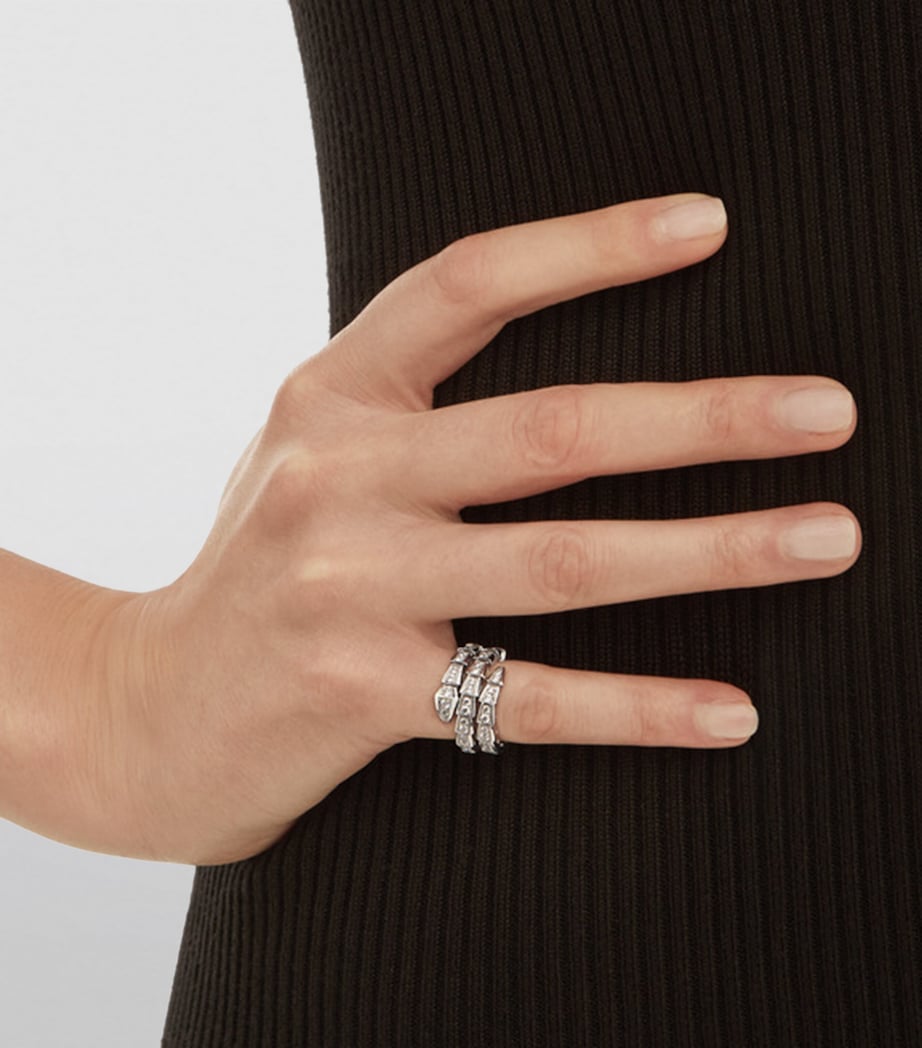 White Gold and Diamond Serpenti Viper Ring WHITE GOLD Image 3