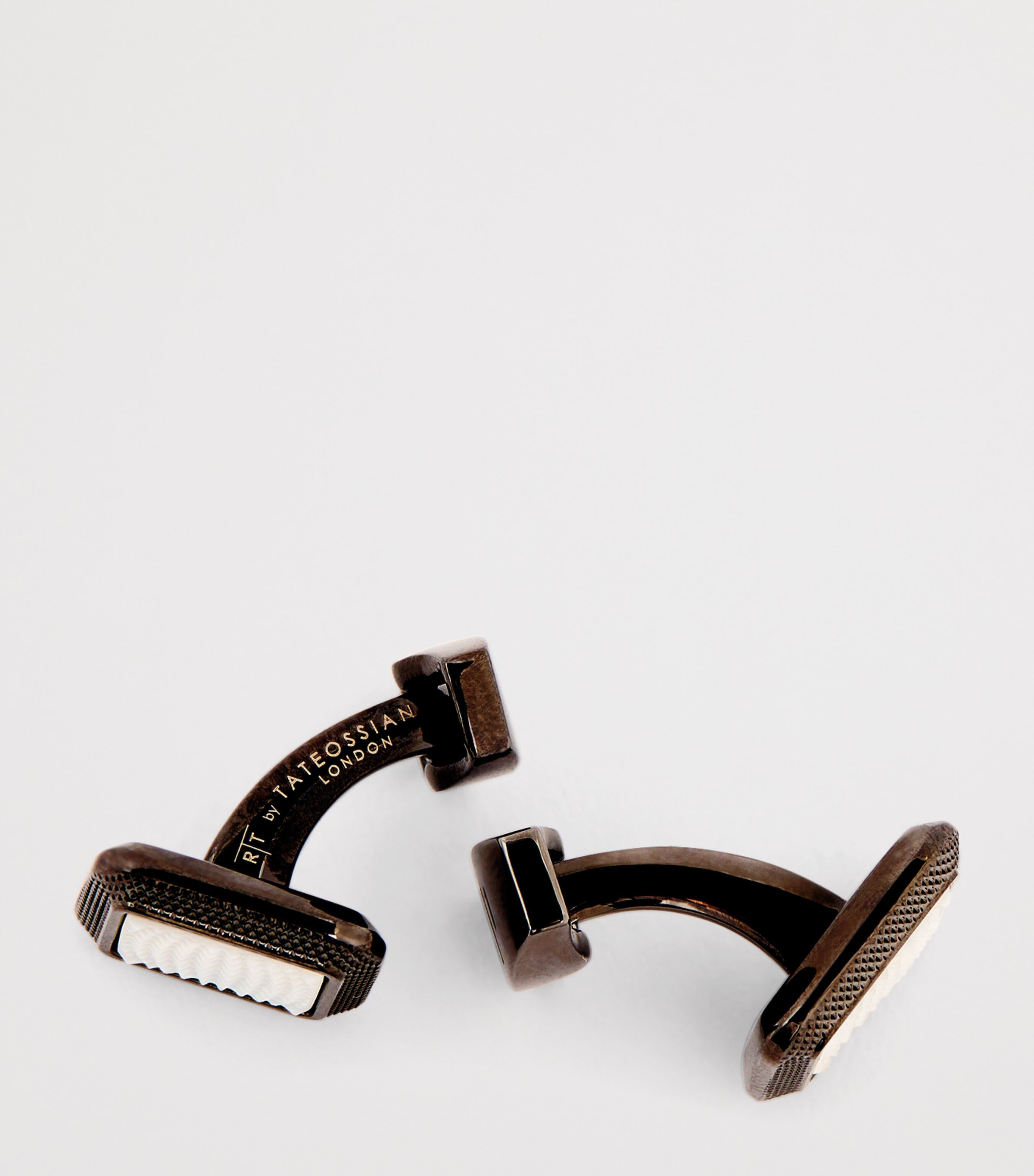 Spazio Square Mother-of-Pearl Cufflinks BLACK Image 6