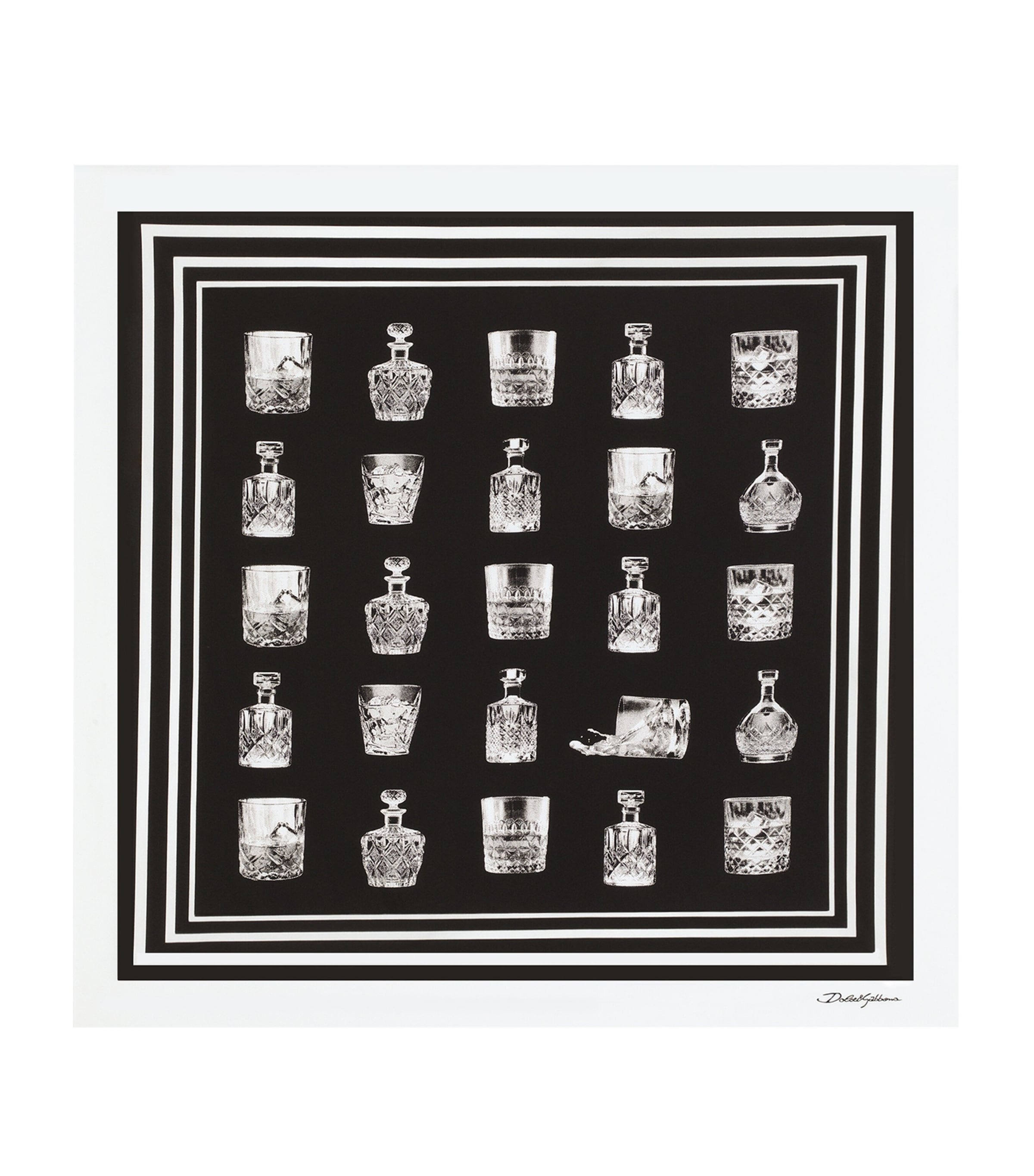 Dolce & Gabbana Silk Decanter Print Scarf