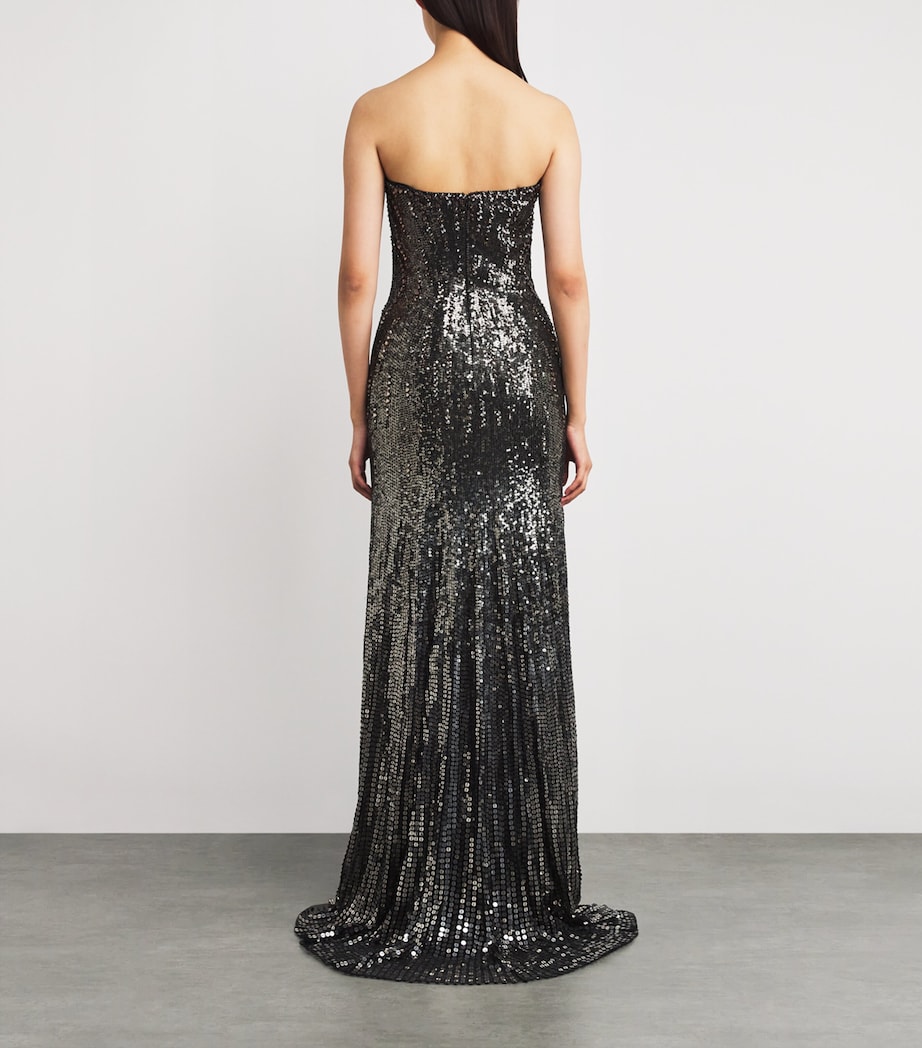Sequinned Lior Gown OMBRE GUNMTL/LIQ Image 3