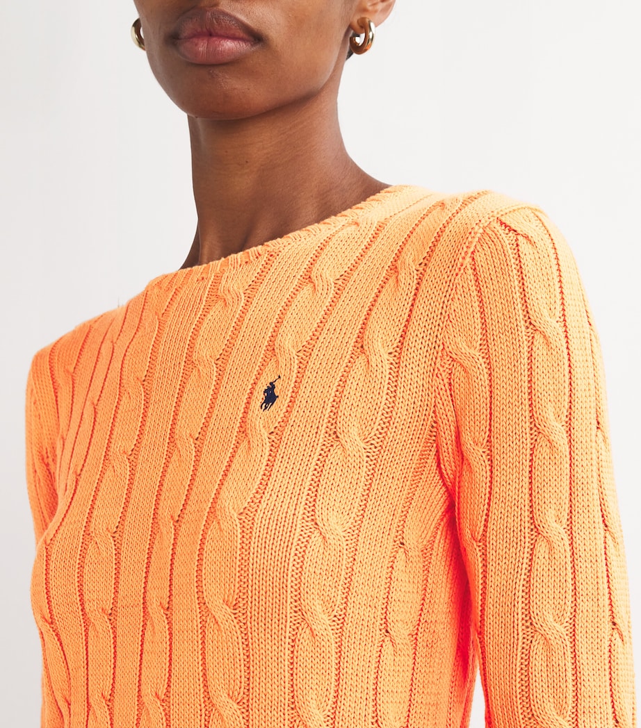 Cotton Cable-Knit Sweater SUN ORANGE Image 6