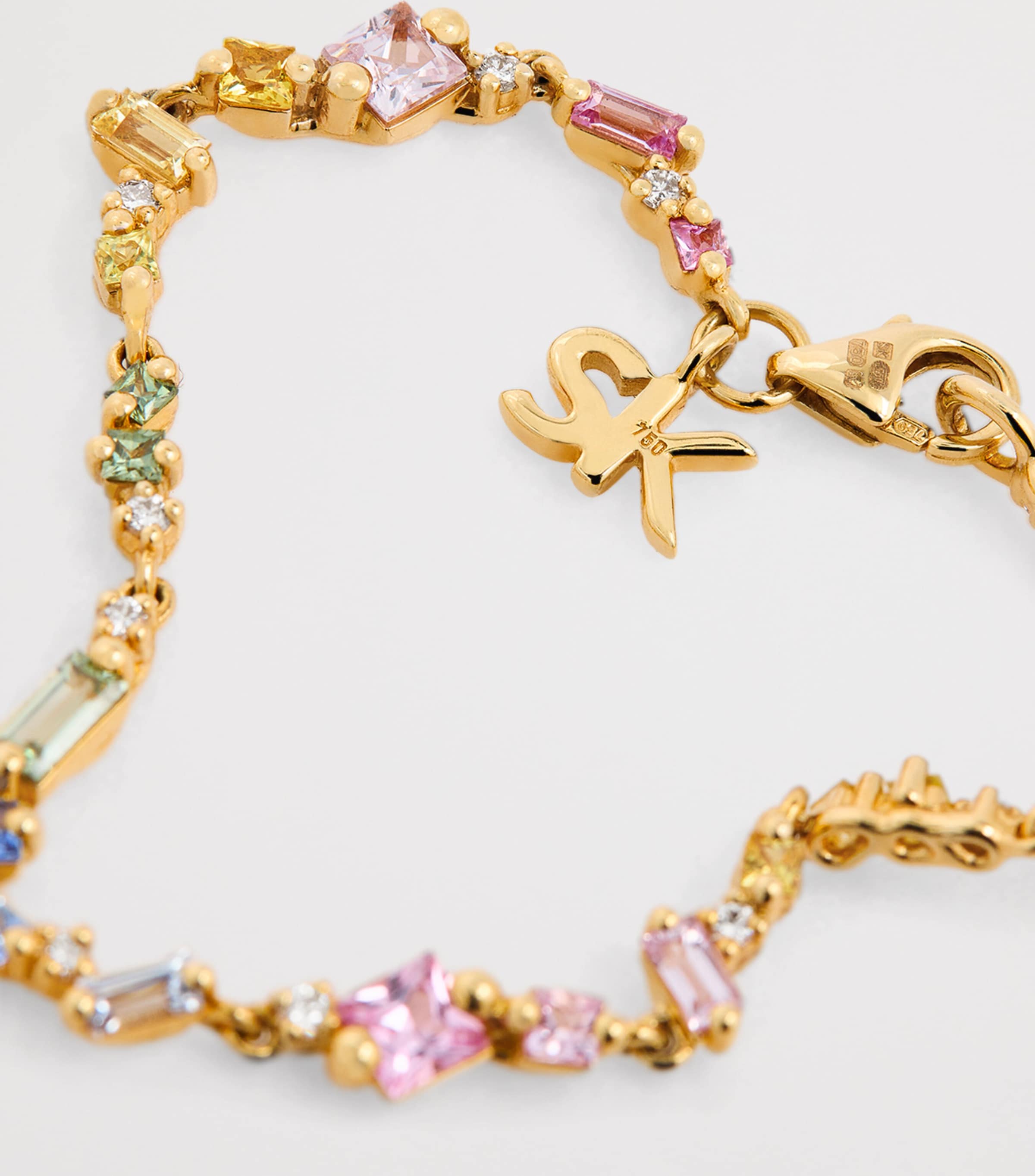 Yellow Gold, White Diamond and Pastel Sapphire La Fantaisie Bracelet 18K YG/PS Image 3