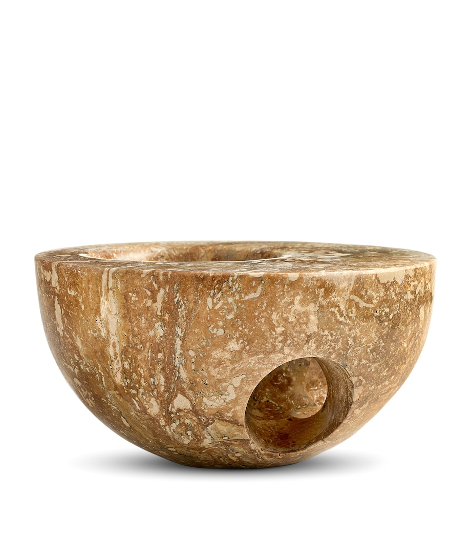 Marchanta Marchanta 01 Mini Dark Travertine Candle Holder (18cm) Sand Image 2