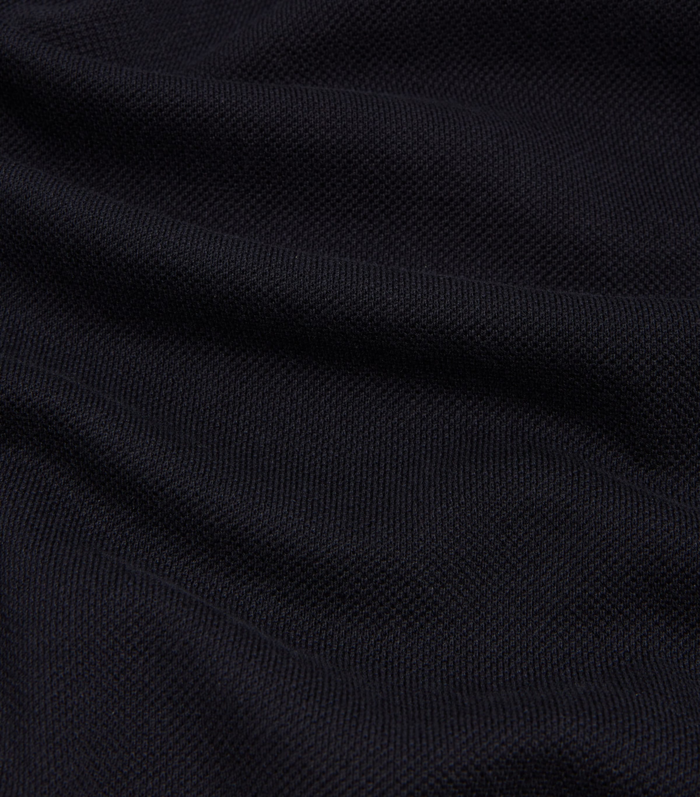Cotton-Silk Piqué Long-Sleeve Polo Shirt 416HOUSE NAVY Image 5