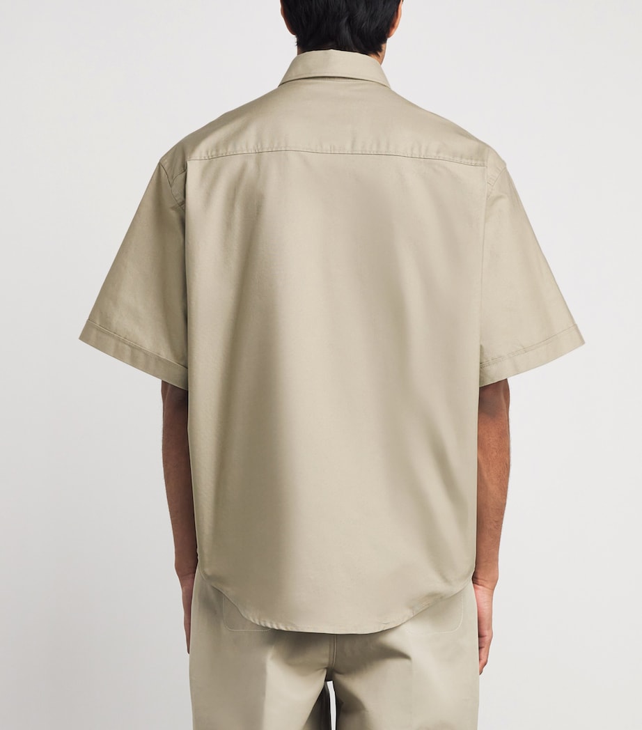 AMI Paris Mens Cotton Ami De Coeur Shirt Beige Taupe Image 5