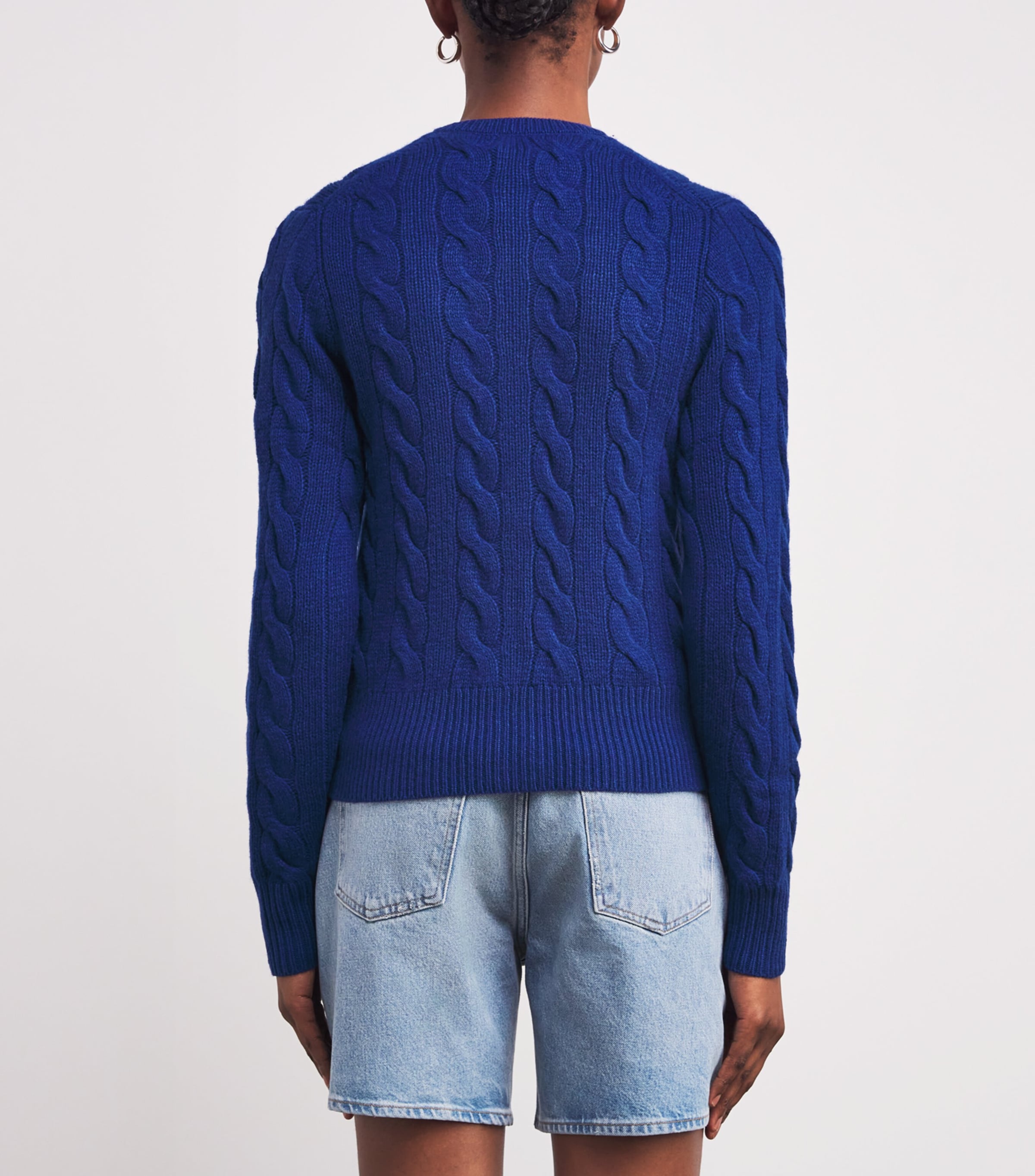Wool-Cashmere Cable-Knit Cardigan WINTER NIGHT NAVY Image 4