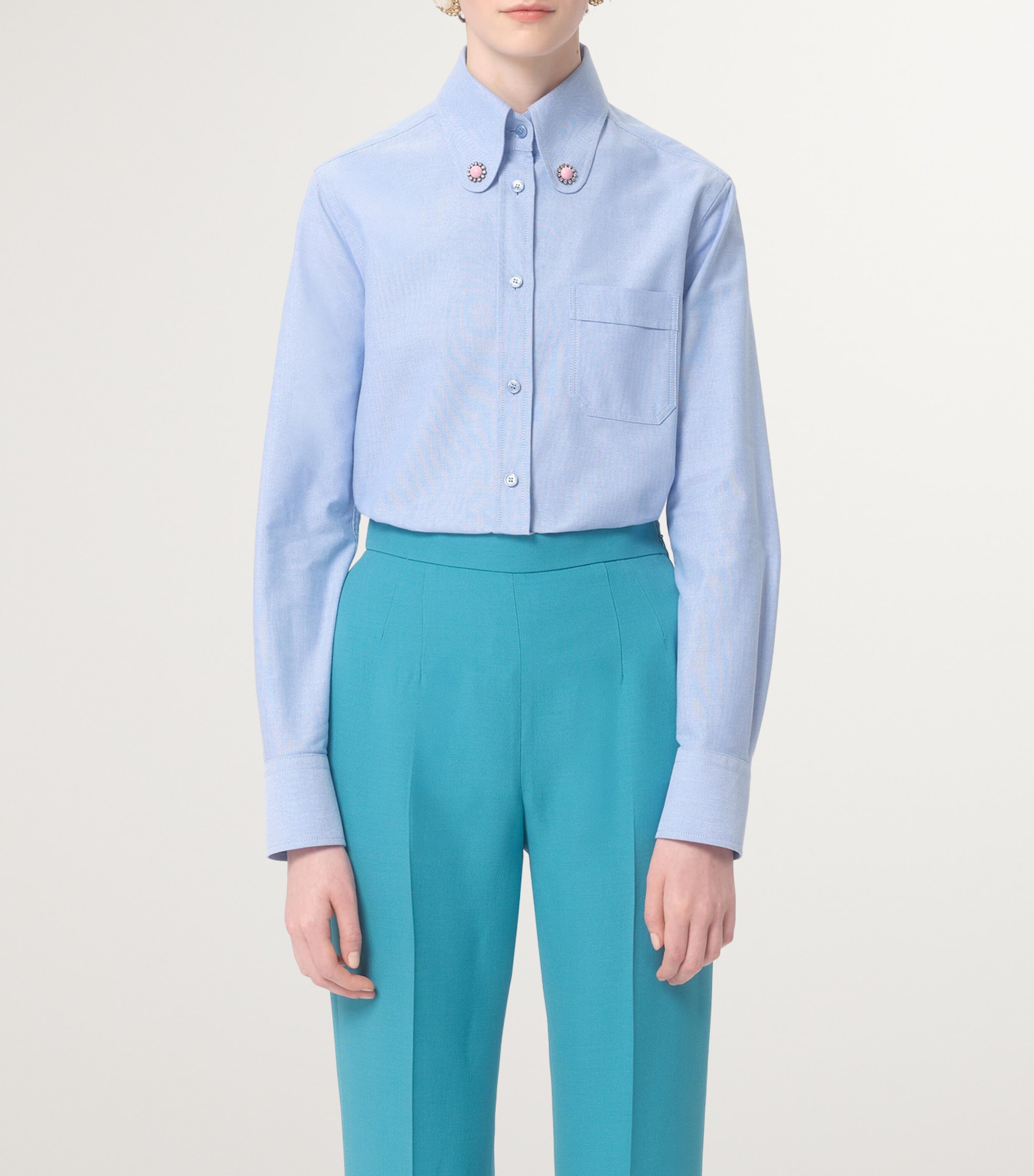 Valentino Cotton Embellished-Collar Shirt | Harrods LT