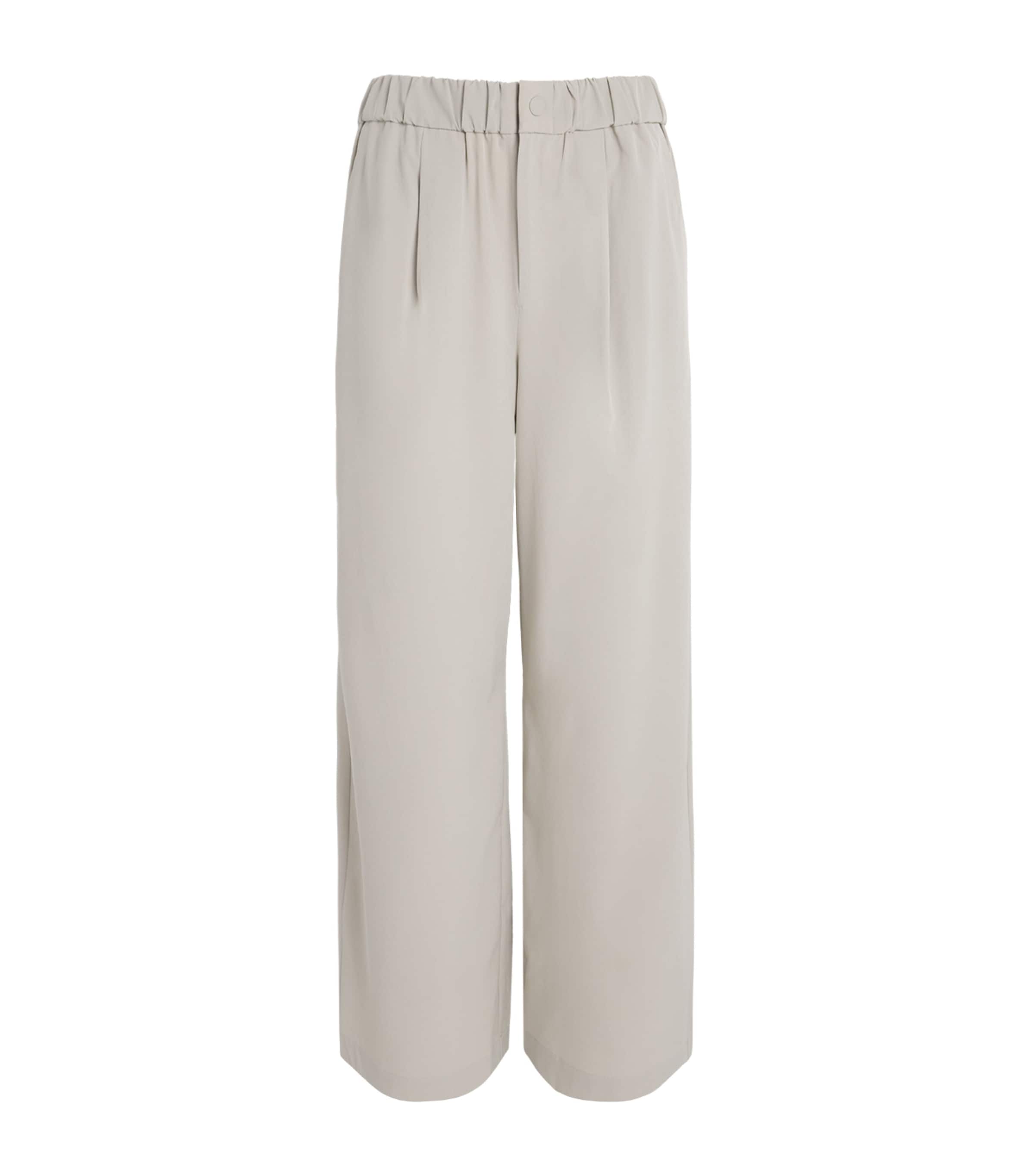 Varley Kayson Wide Leg 32 Stretch-jersey Trousers In Gray