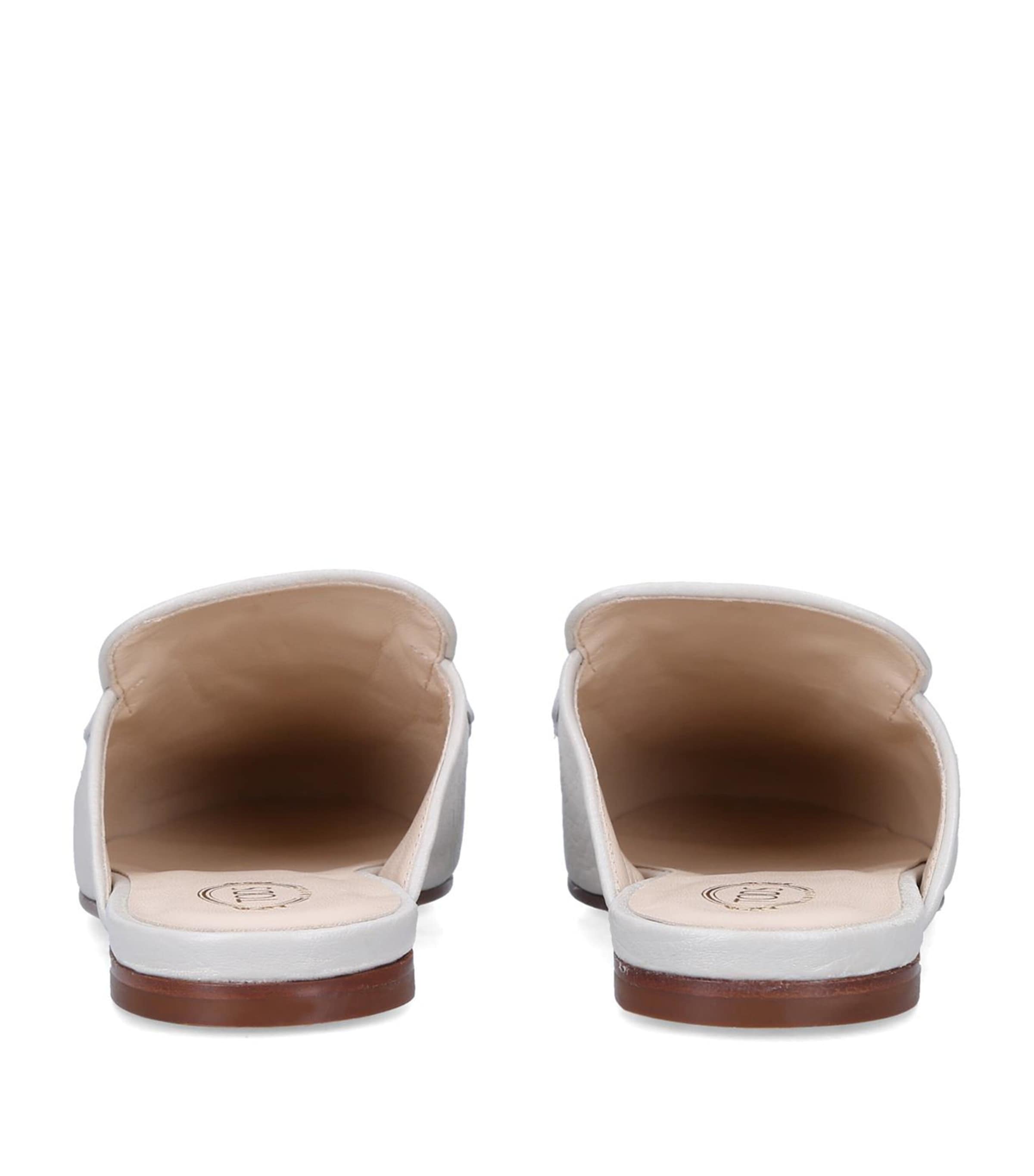 Leather Slippers WHITE Image 2