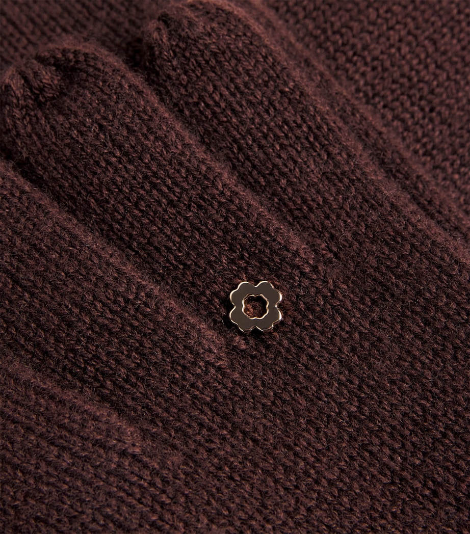 Long Wool-Cashmere Gloves DARK BROWN Image 2